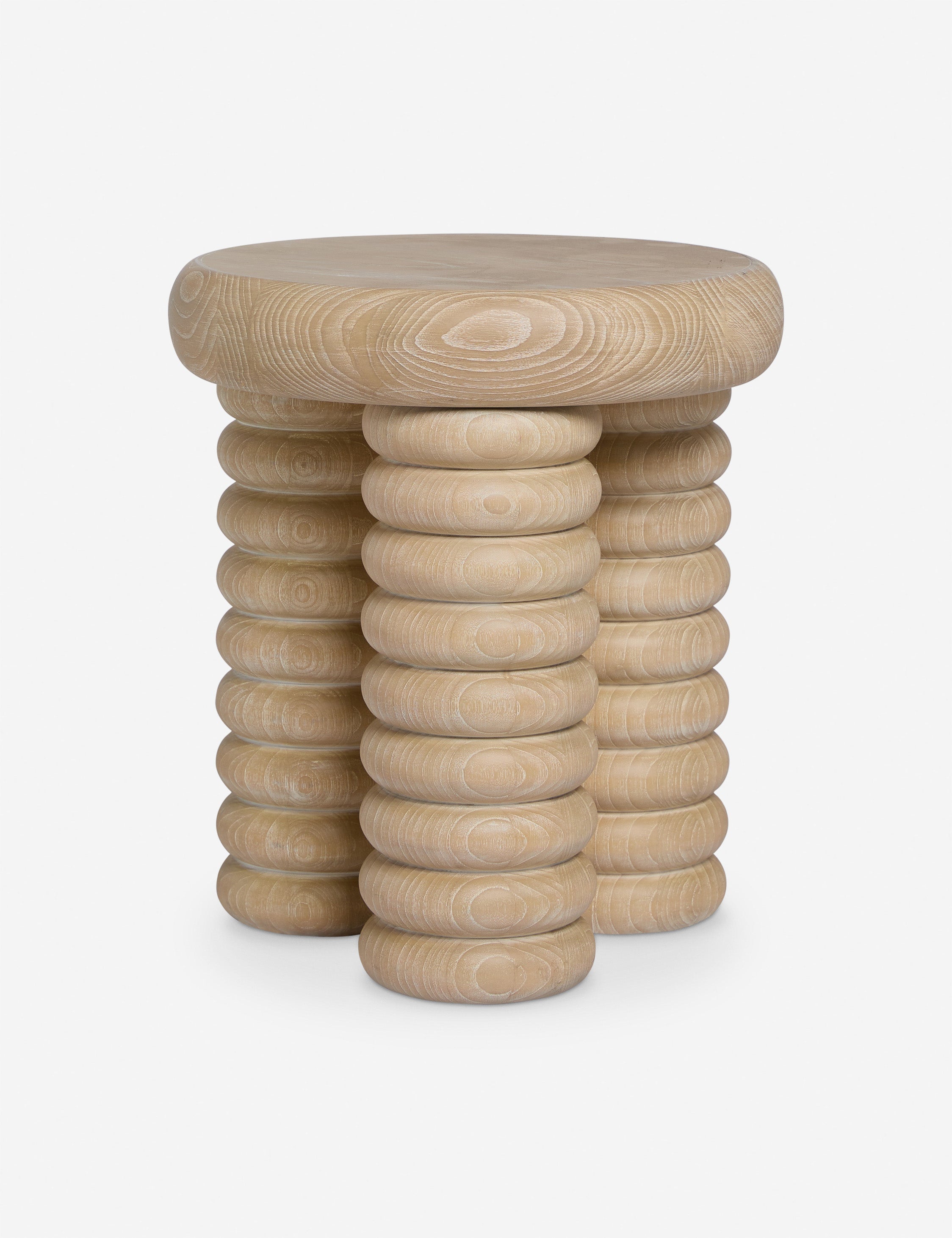Lulu and Georgia Sula Round Side Table – White Wash