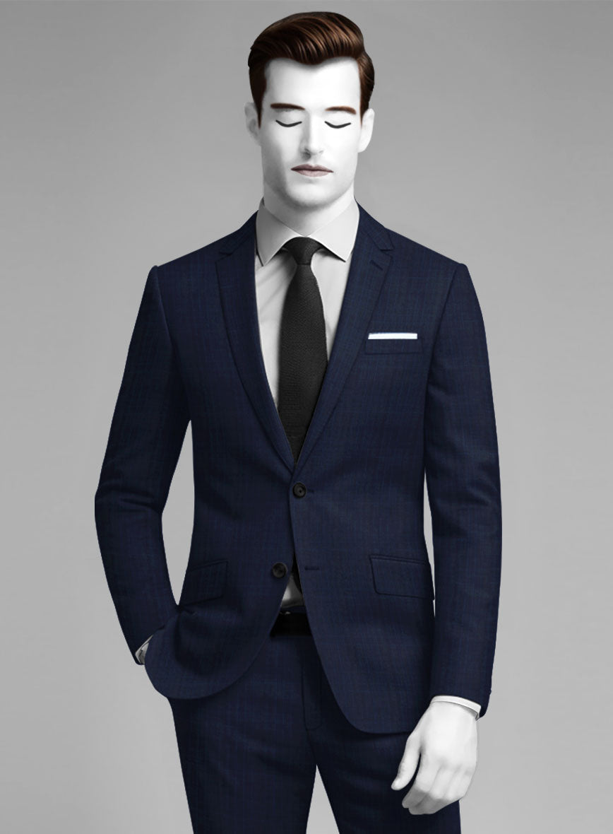 StudioSuits Napolean Xina Tartan Blue Wool Suit - view 4
