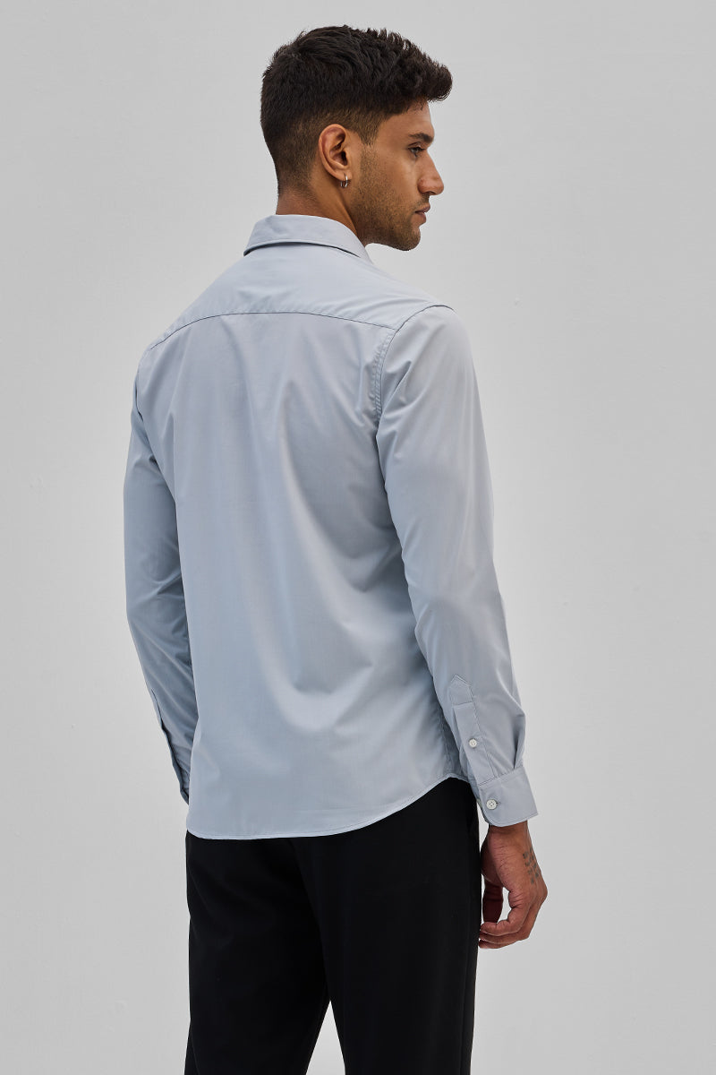 SNITCH Light Blue Slim Fit Stretch Shirt - view 7