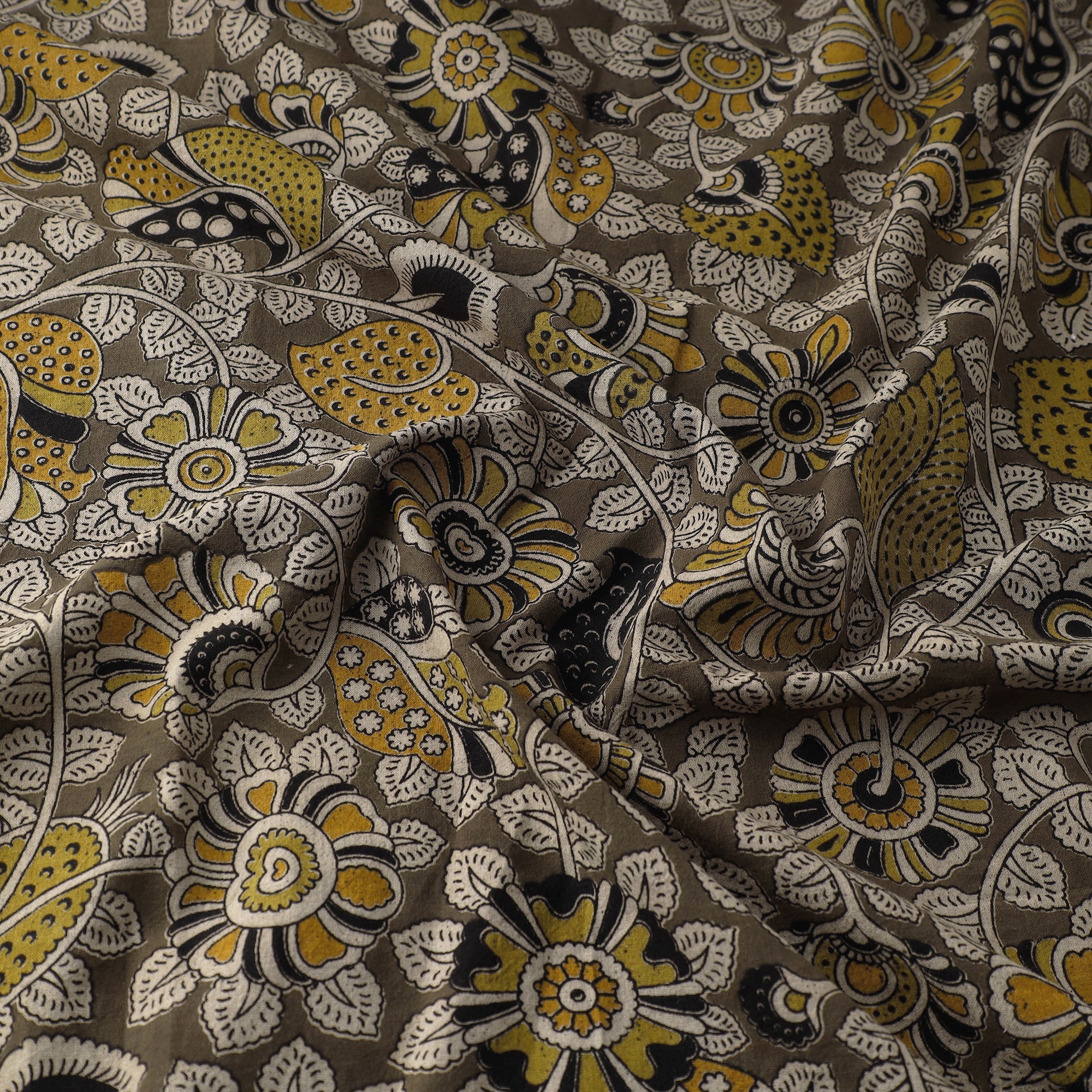 SOUTH KARGHA Brown - Natural Dyed Block Print Kalamkari Cotton Fabric 01 - view 3