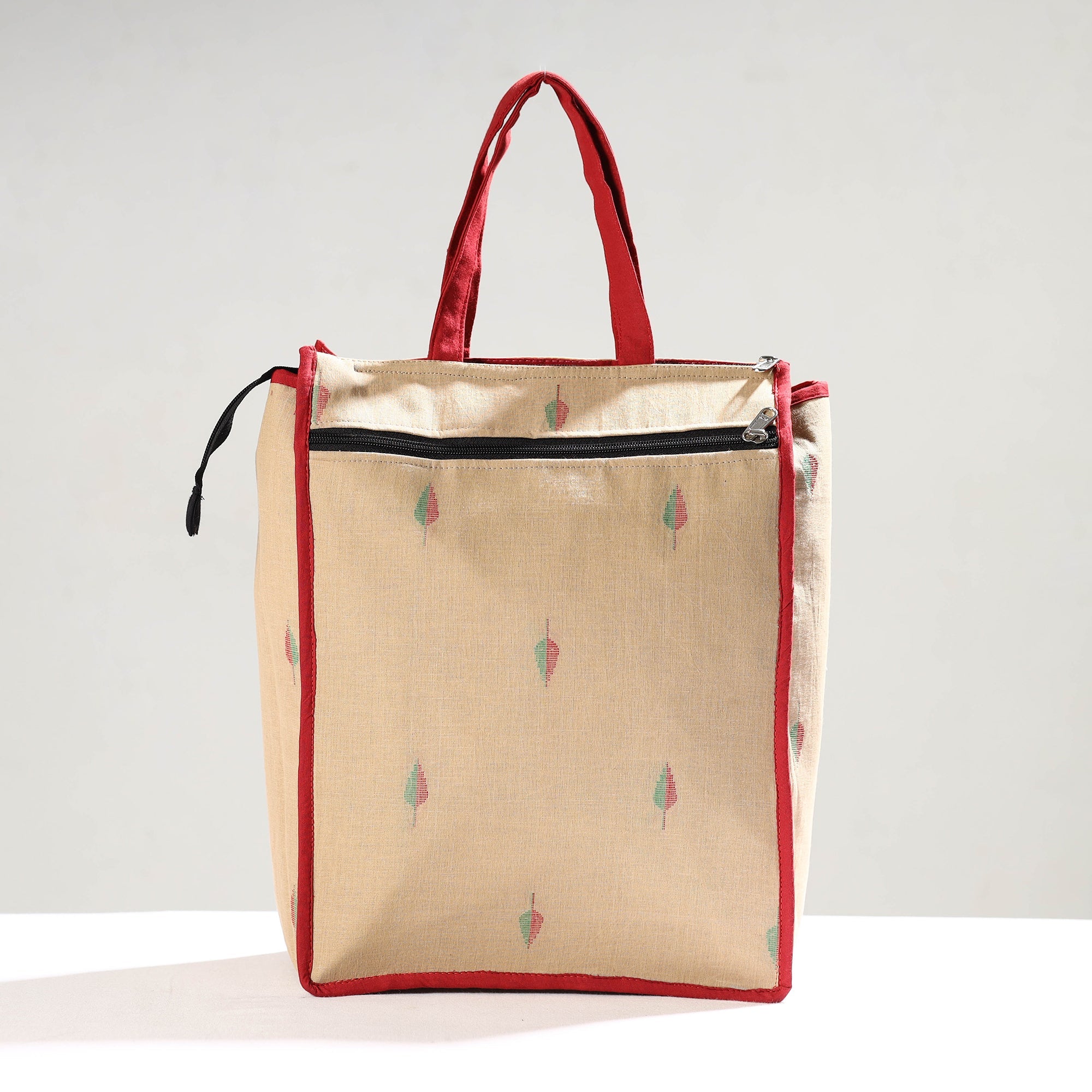 NOORI BAZAR Beige - Handmade Jacquard Cotton Shopping Bag
