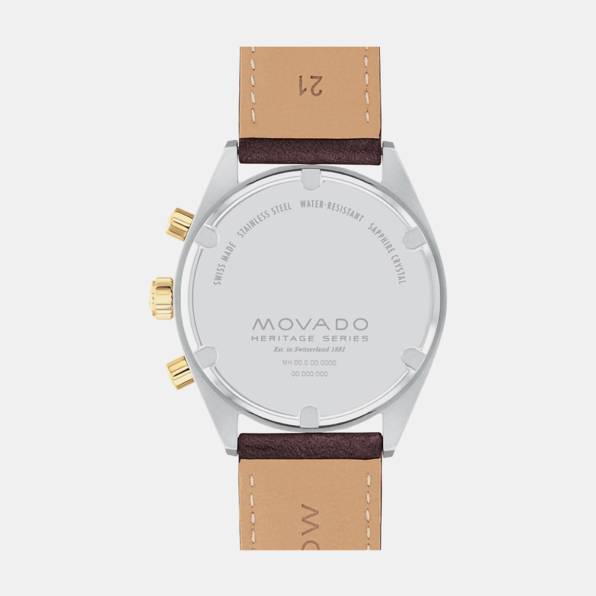 Movado Heritage Men Quartz Black Dial Chronograph Leather Watch 3650182 - view 3
