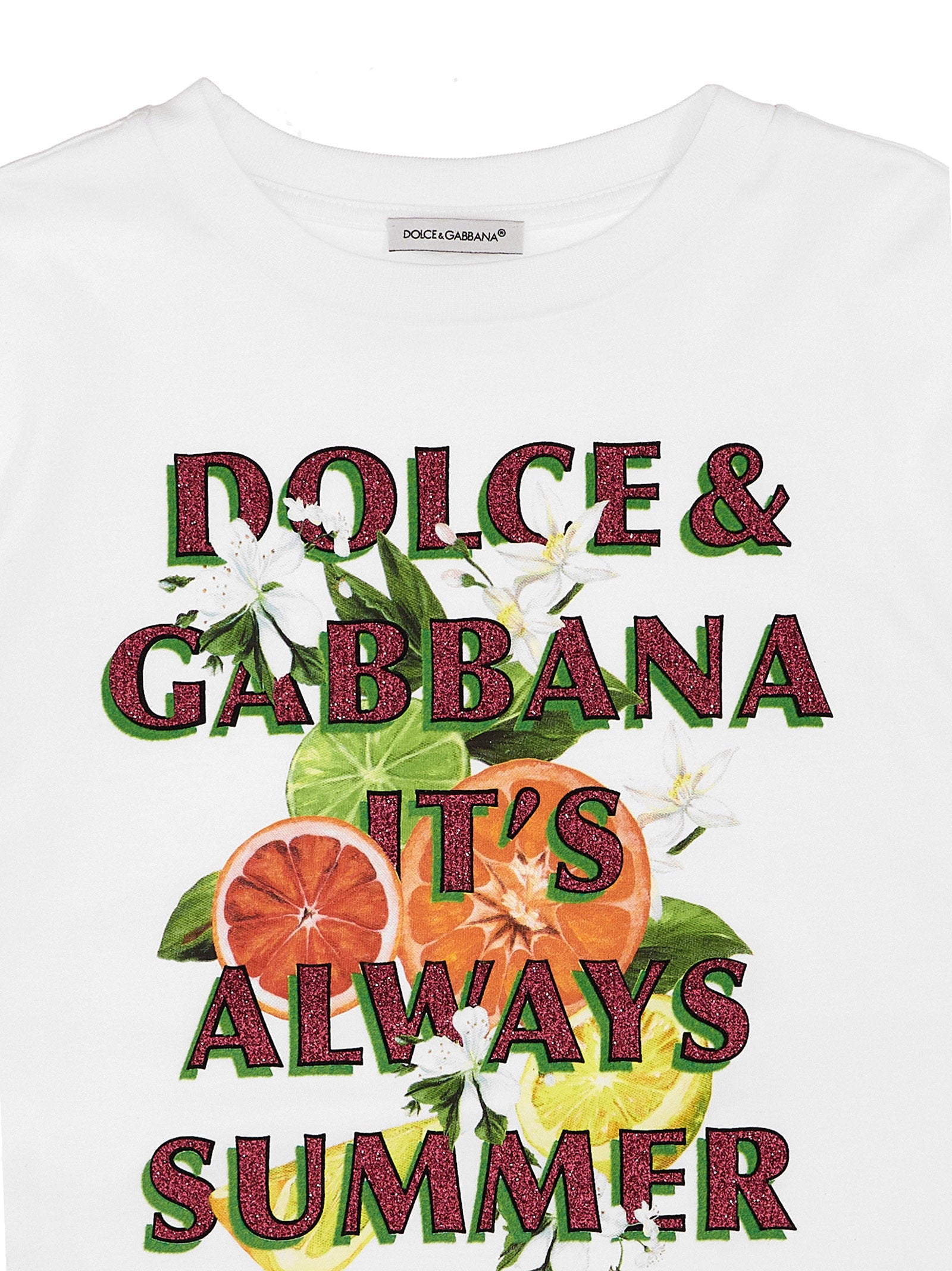 Dolce & Gabbana Glitter Print T-shirt – 100% cotton - view 3