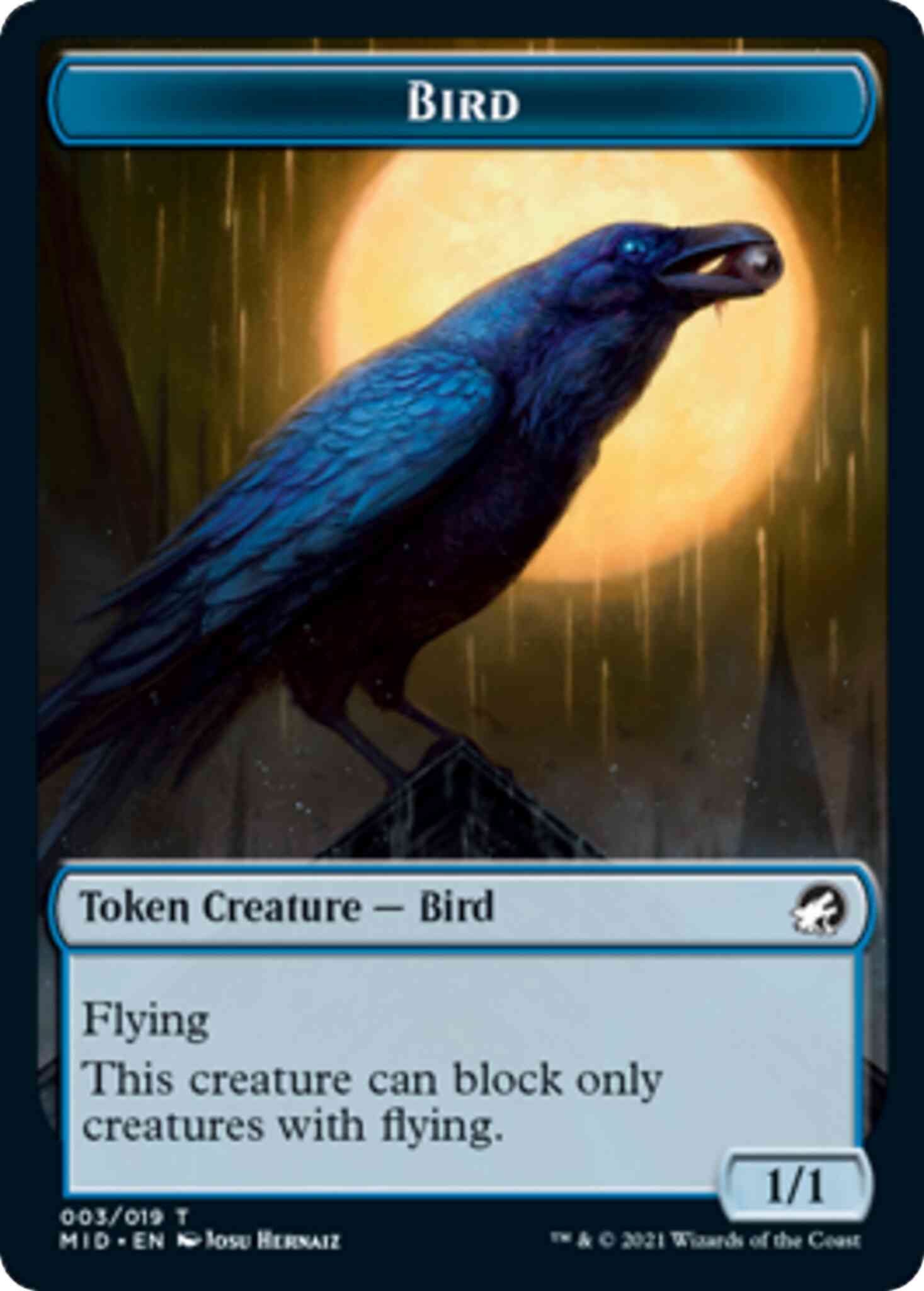 Bird token 03 – Magic Bird Token [03] [Innistrad: Midnight Hunt: Tokens] [Non-Foil]