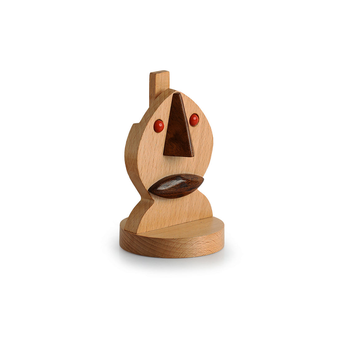 EXCLUSIVELANE 'The Nocturnal Owl' handcrafted Spectacle Holder & Showpiece In Sheesham and Beach Wood - view 3