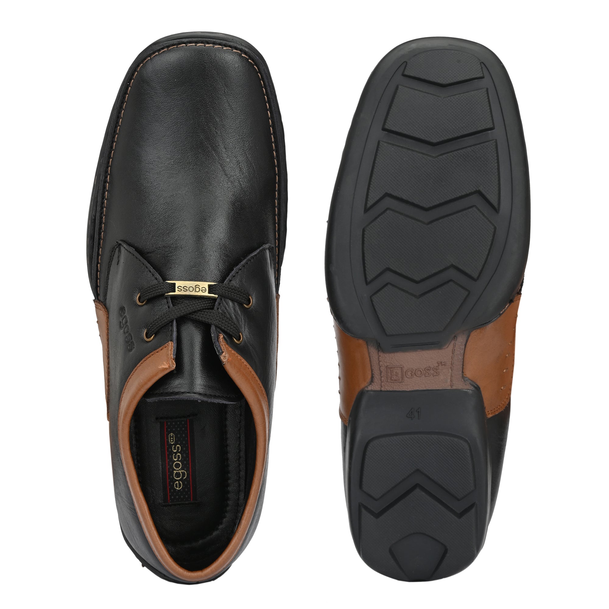 egoss-shoes Egoss Casual Derby Lace Up Leather Shoes For Men