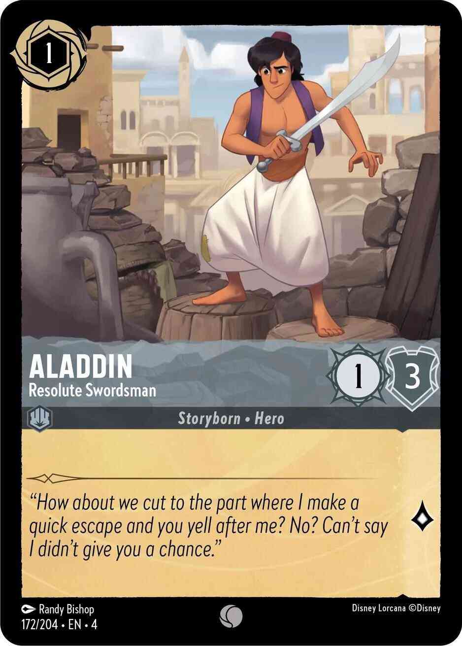 Return cold foil – Lorcana Aladdin - Resolute Swordsman - 172/204 [Ursula's Return] [Cold Foil]
