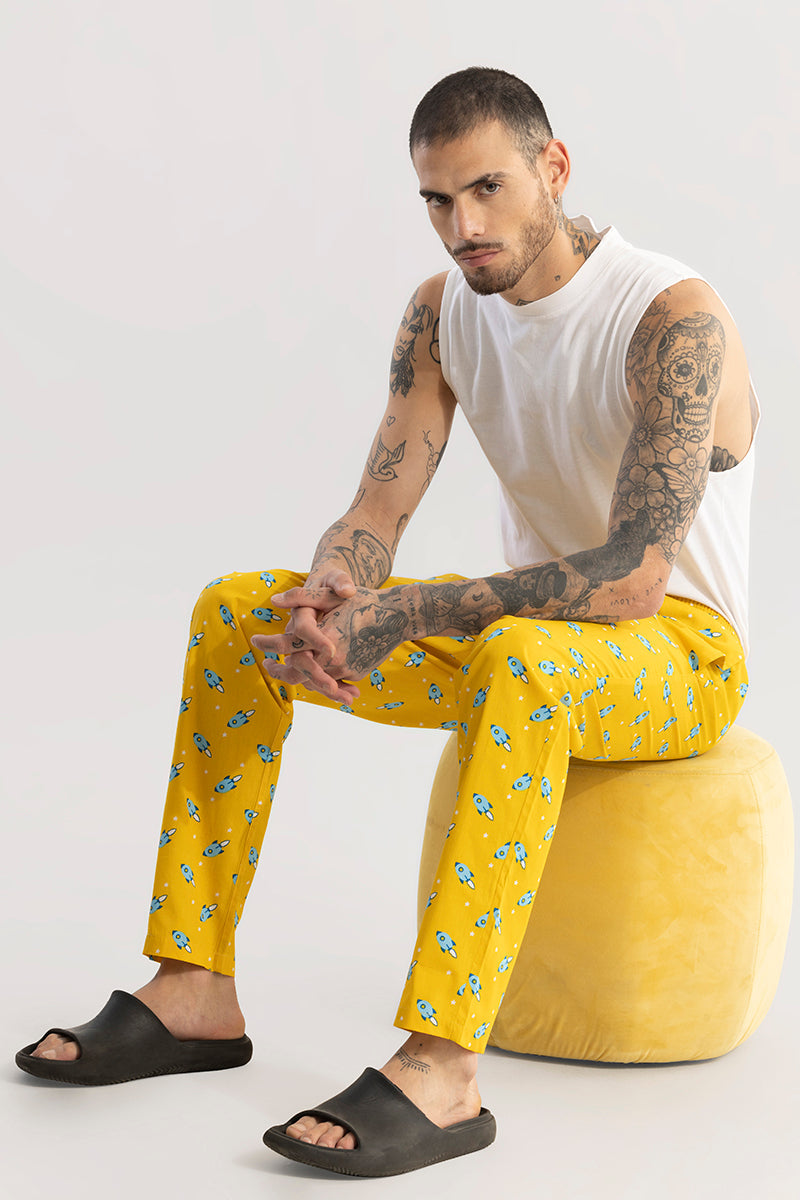 SNITCH Rocket Print Yellow Pyjama - view 3