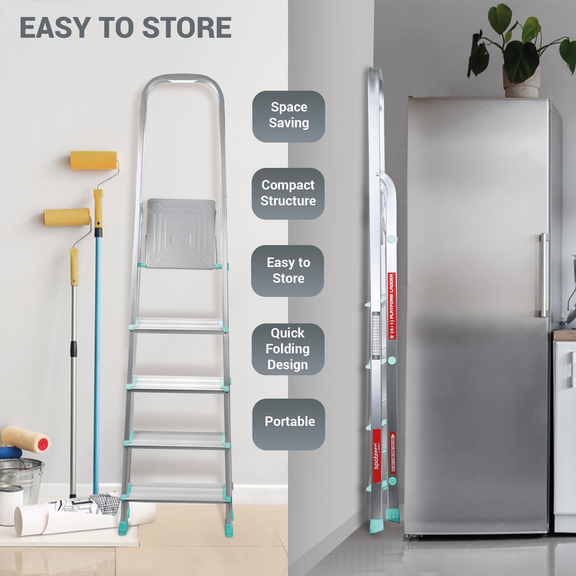 Foldable Aluminum Ladder (Milton) - view 3