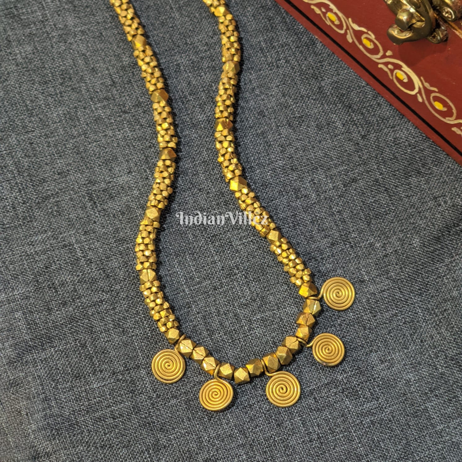 IndianVillèz Pure Handmade Dhokra Tribal Necklace
