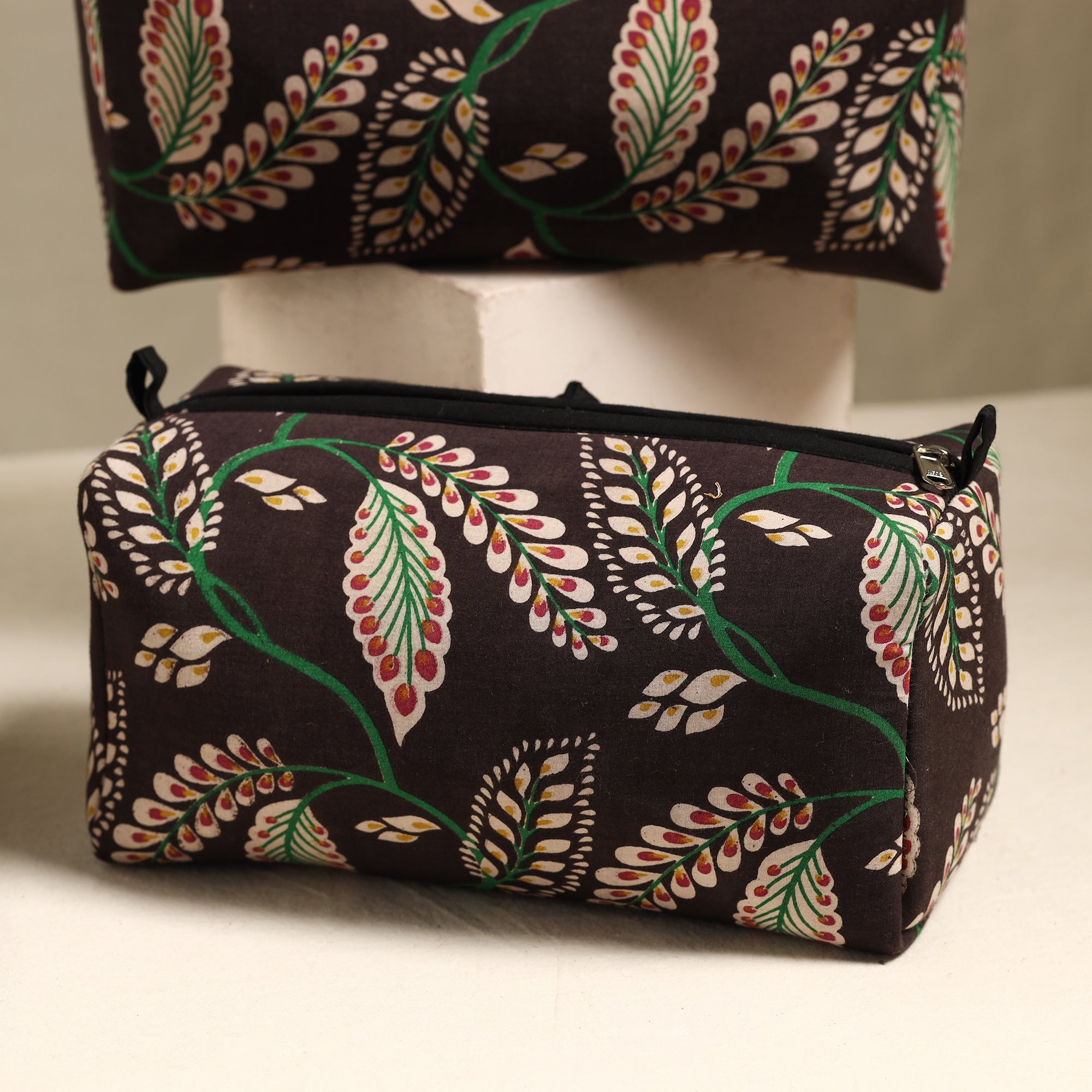 ITOKRI CRAFTS INITIATIVE Brown - Handmade Cotton Toiletry Bags (Set of 3) 127 - view 3