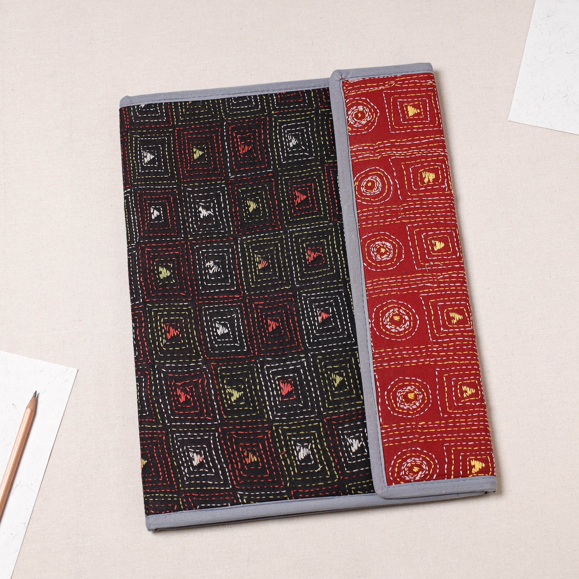 ASALKAAR Bengal Kantha Work Handcrafted File Folder