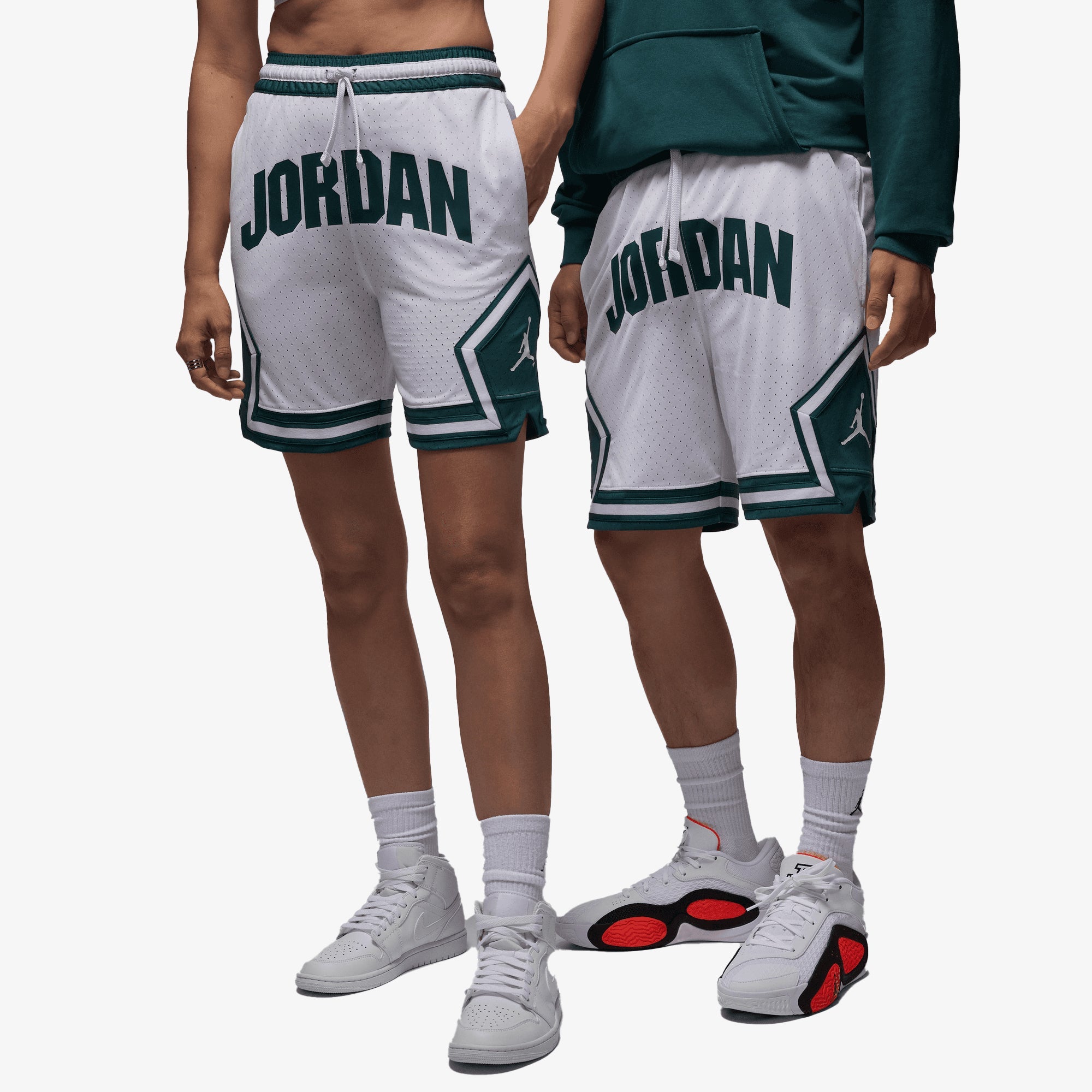 Jordan | Sport Dri-fit Diamond Shorts { White/oxidized Green/white