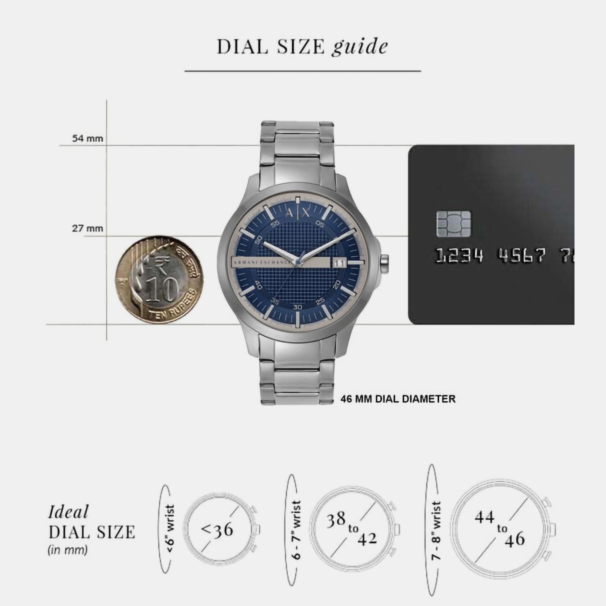Armani Exchange Hampton Men Quartz Blue Dial Analog Stainless Steel Watch AX2451 - view 3