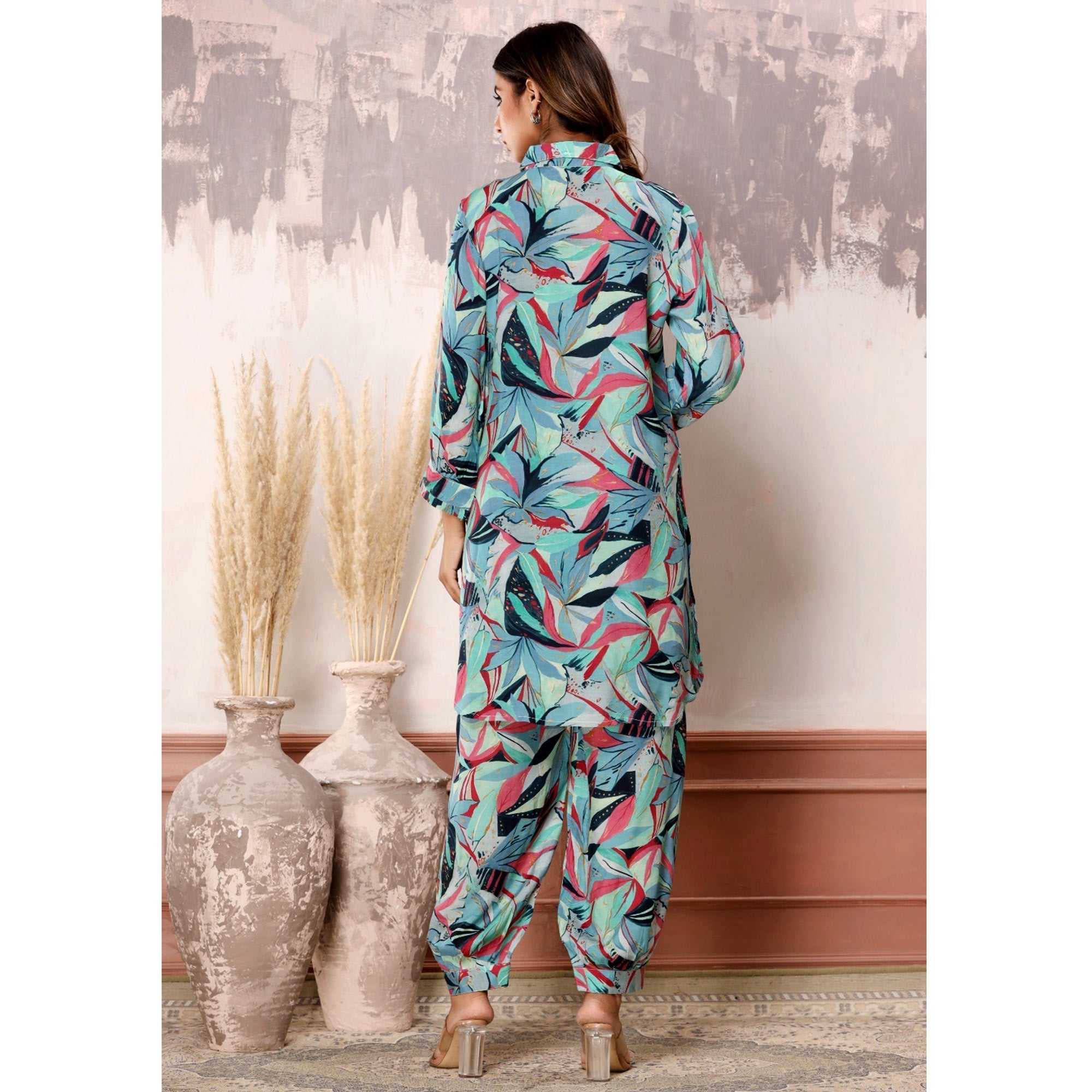 Peachmode Multicolor Floral Printed Muslin Co Ord Set - view 6