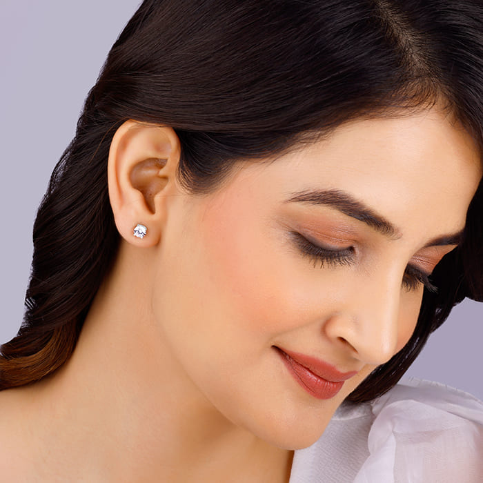 GIVA Jewellery Silver Memorable Zircon Earrings - view 3