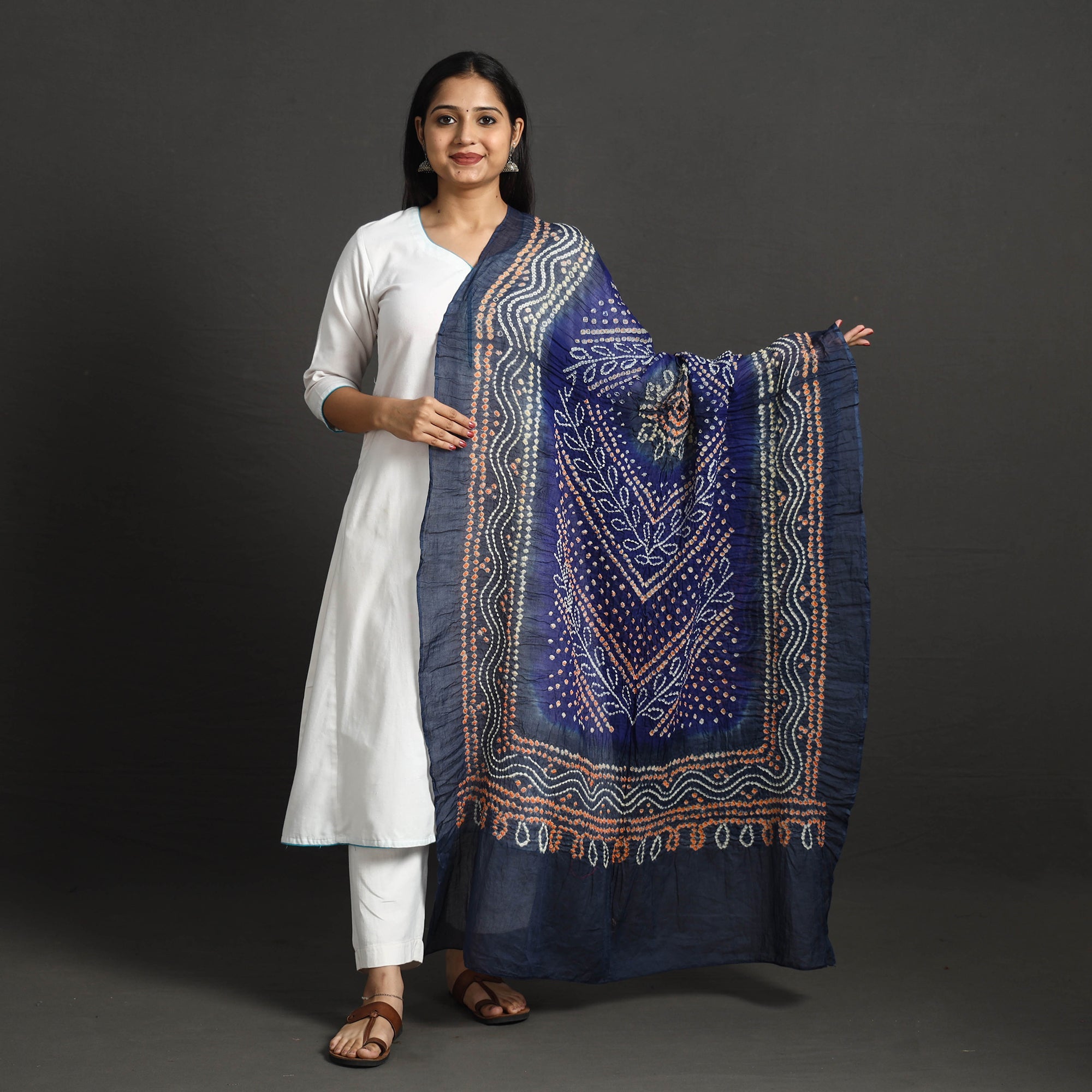 KACHCHH JI CHHAAP Kutch Tie-Dye Cotton Bandhani Dupatta 34