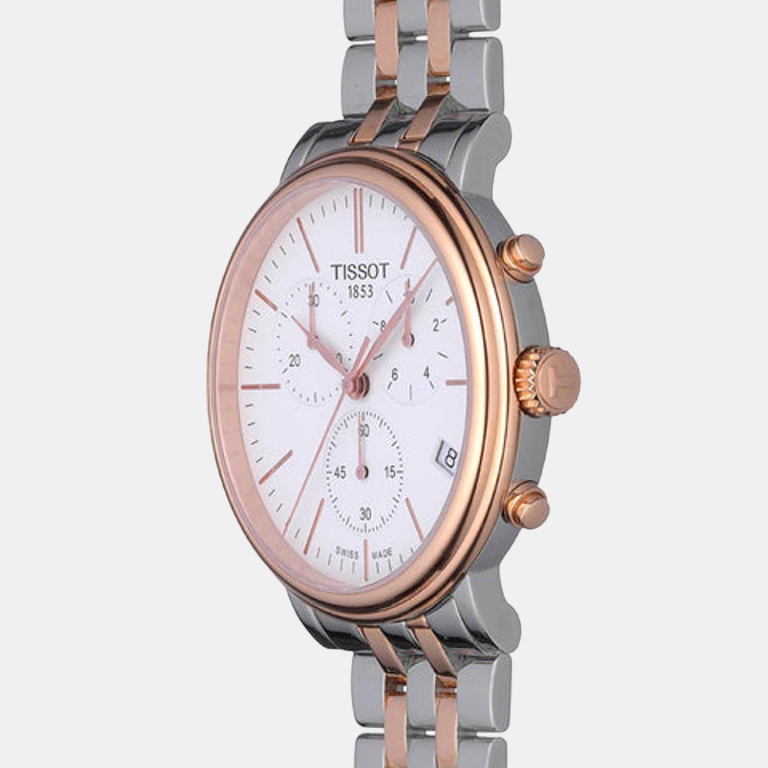 Tissot Carson Men Quartz White Dial Chronograph Stainless Steel Watch T1224172201100 - view 2