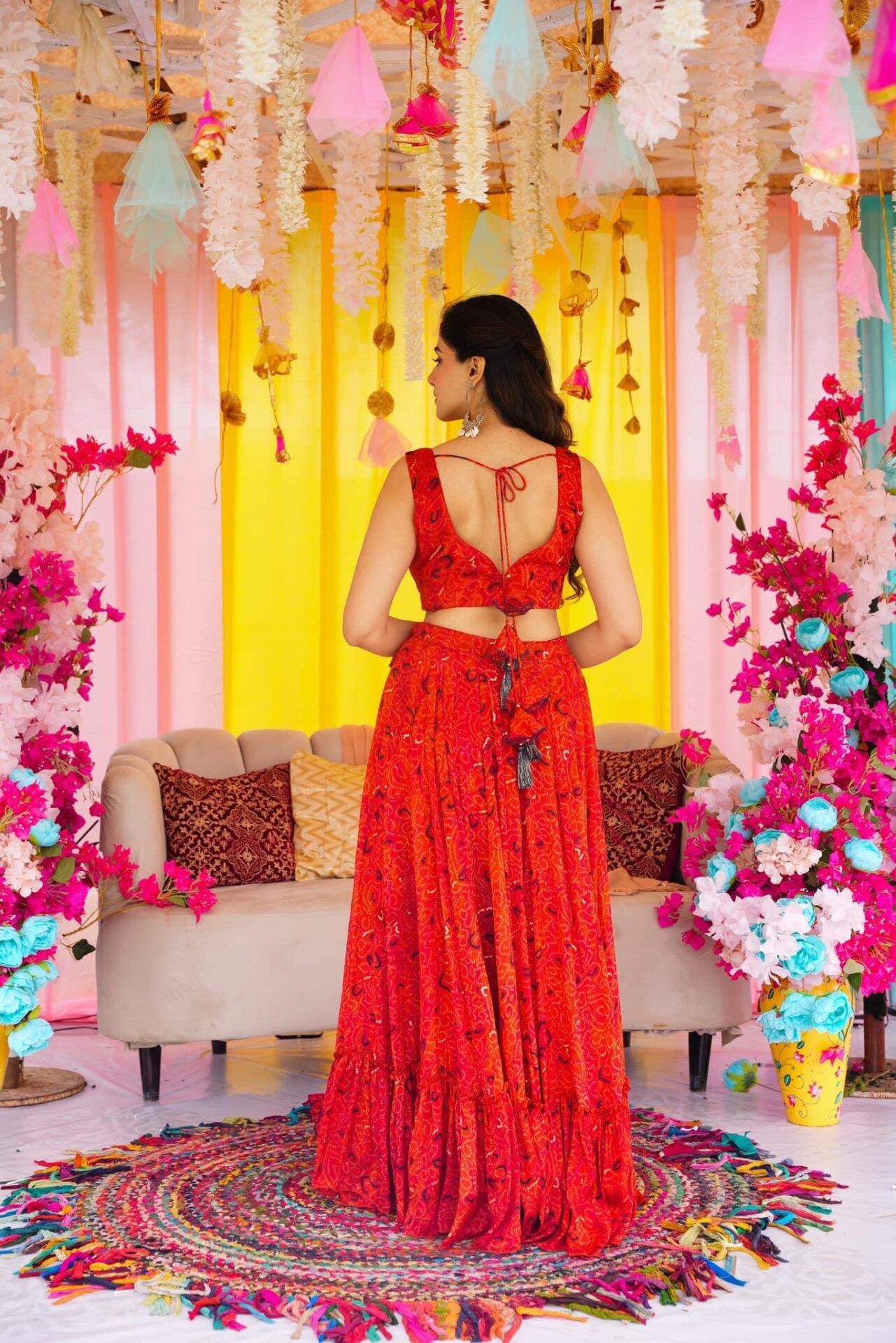 Idaho-o Bandhani grace chinon lehenga set – Women's - view 4