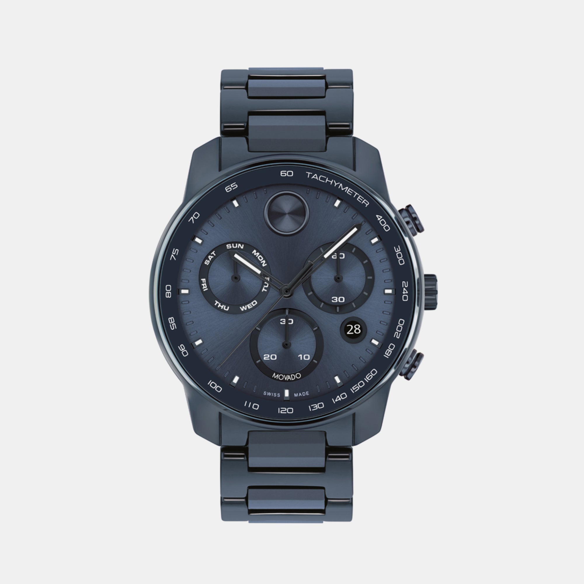 Movado Bold Men Quartz Blue Dial Chronograph Ceramic Watch 3601117