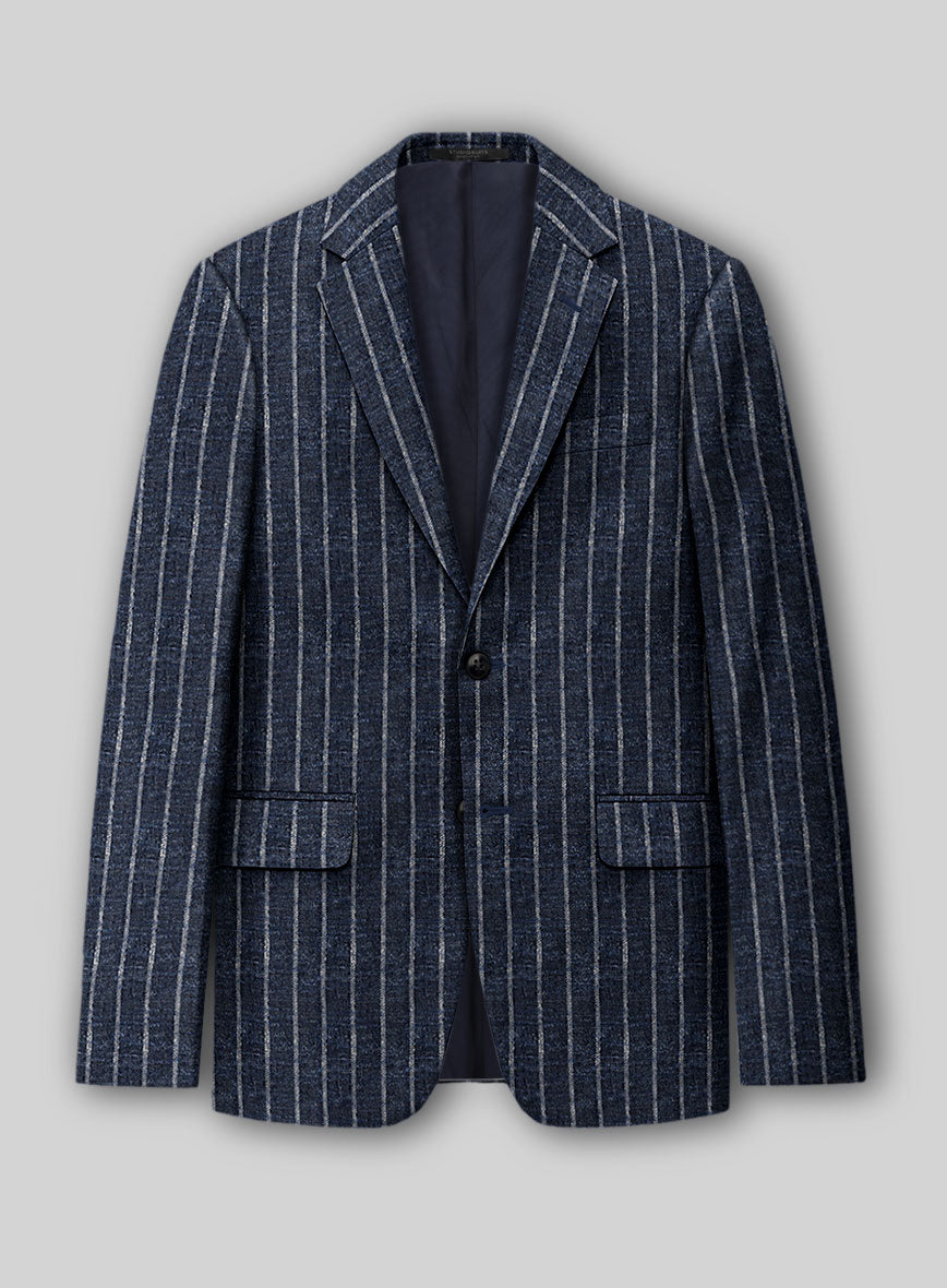 StudioSuits Maestro Volis Stripe Linen Wool Silk Jacket