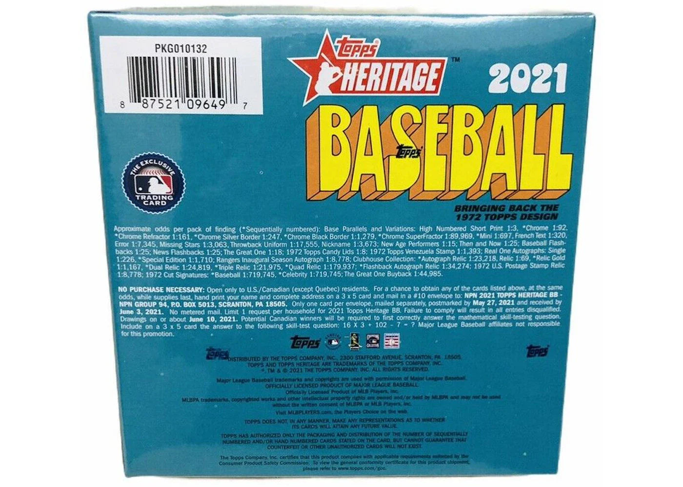 2021 Topps Heritage Baseball Mega Box (Blue Sparkle Parallels) - view 2