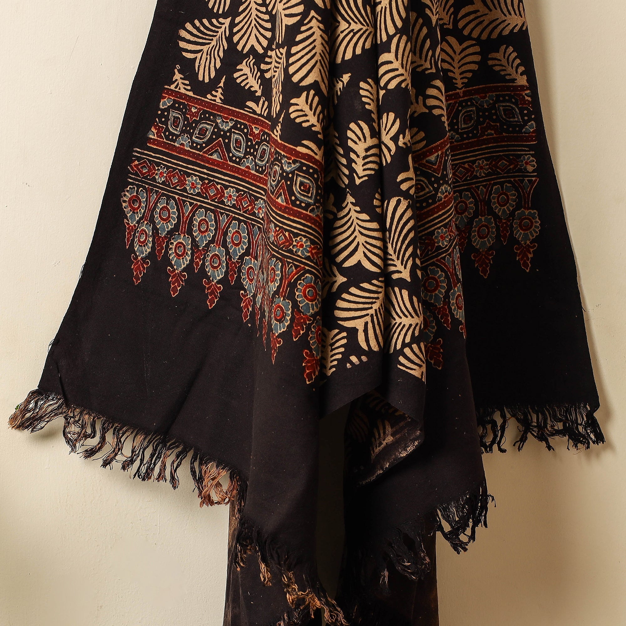 KACHCHH JI CHHAAP Black - Block Print Cotton Ajrakh Handloom Towel - view 2