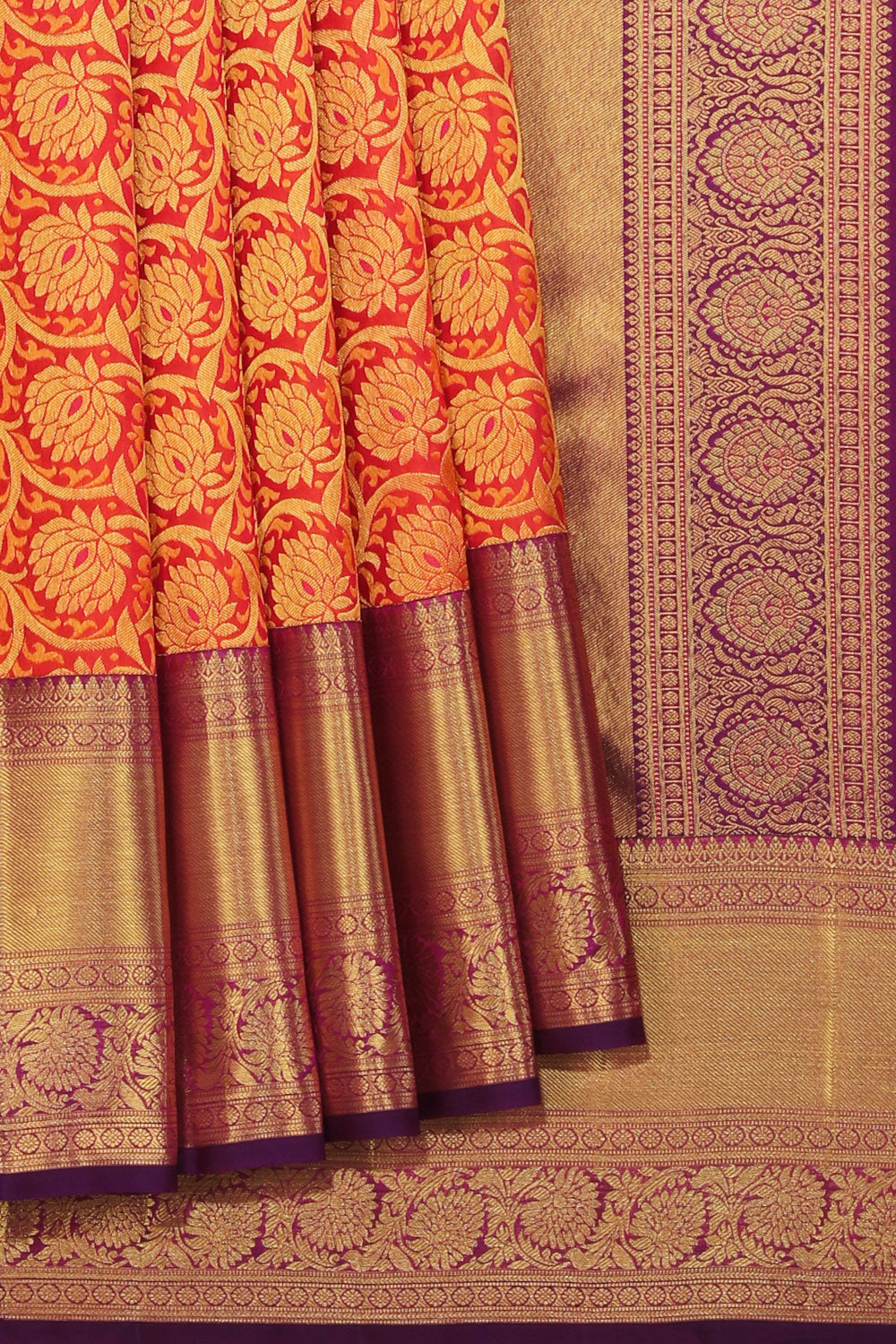 Kalanjali Kanchipattu Brocade Fuchsia-Pink Saree