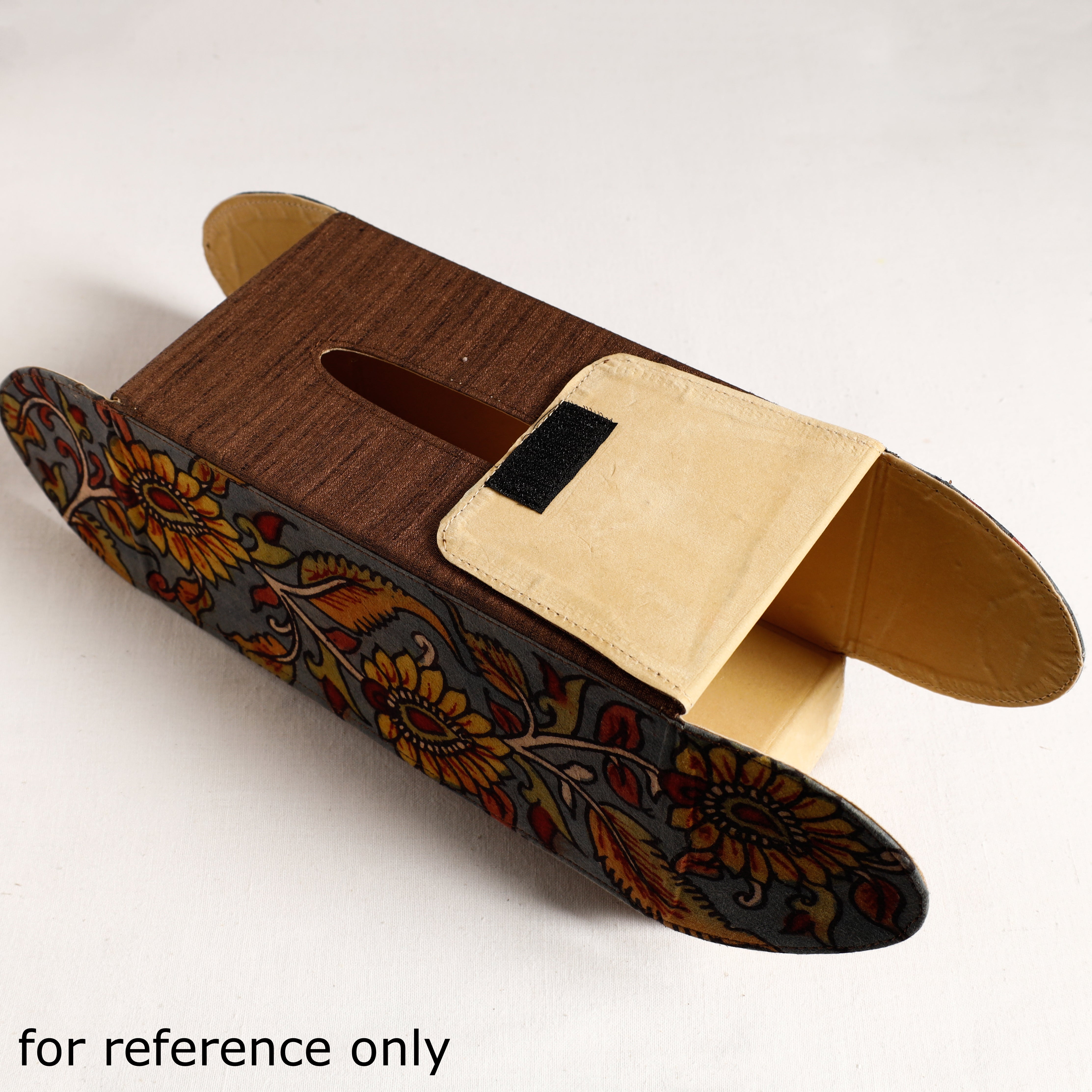 DWARAKA PLUS Brown - Handpainted Kalamkari Natural Dyed Cotton Tissue Box - view 3
