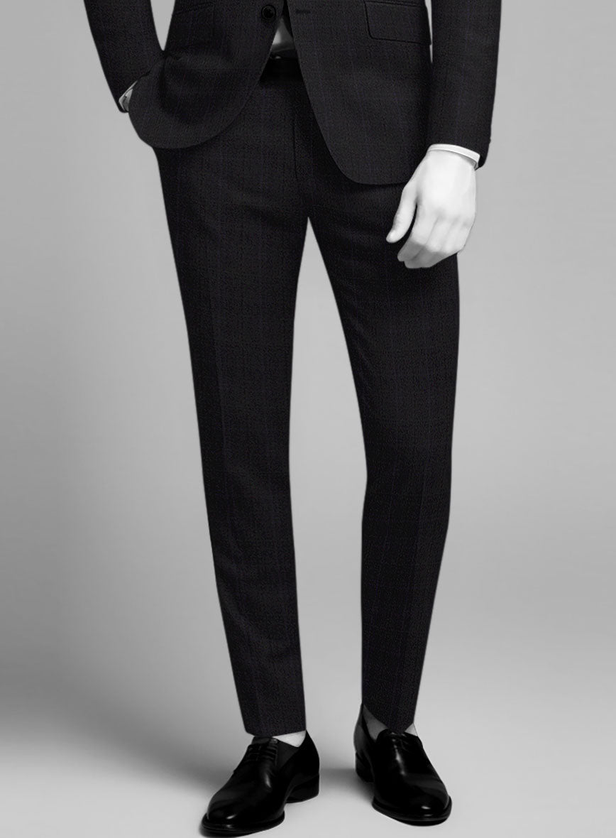 StudioSuits Napolean Artici Windowpane Charcoal Wool Pants - view 2