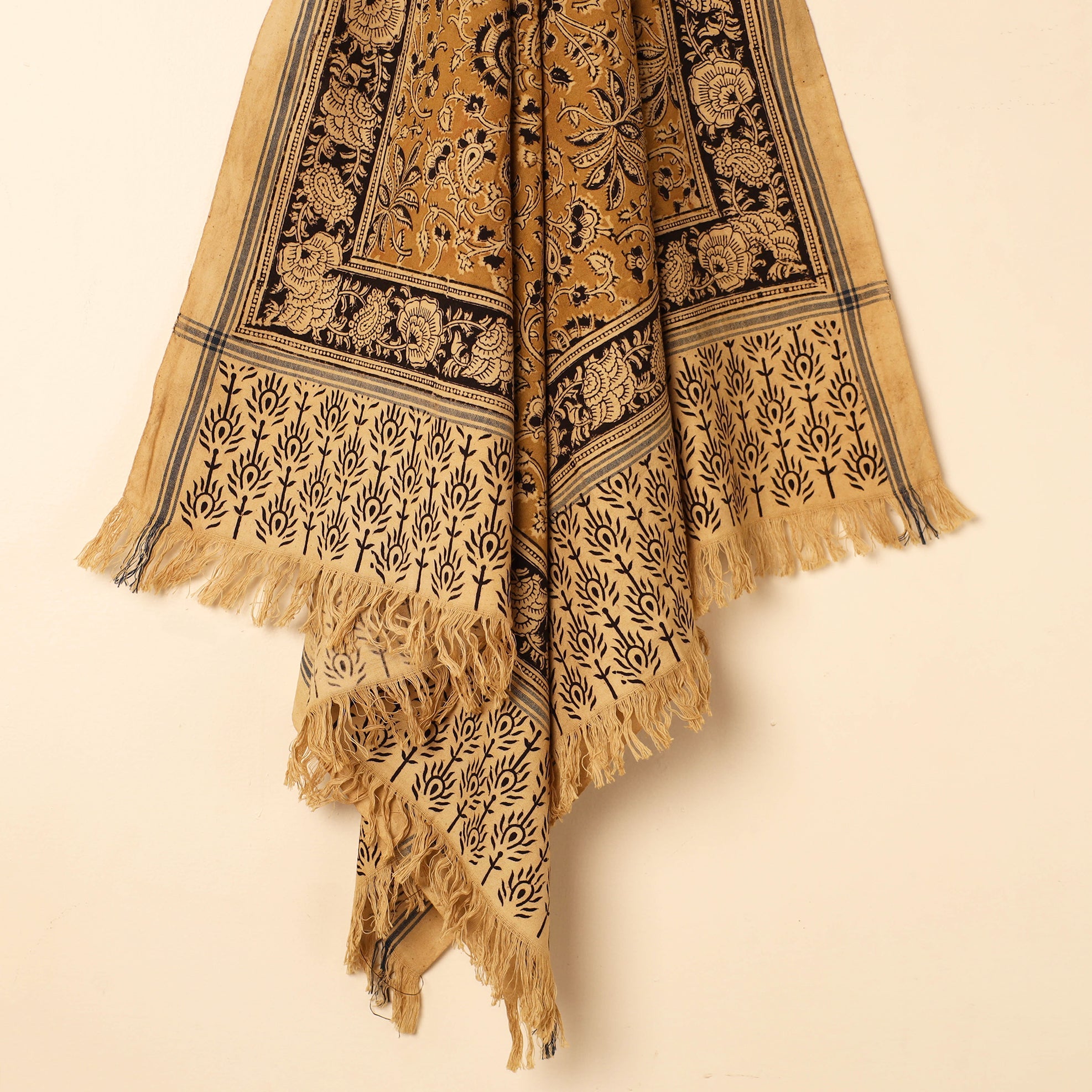 PITCHUKA SRINIVAS KALAMKARI PEDANA Brown - Handloom Cotton Block Printed Pedana Kalamkari Towel 10 - view 2