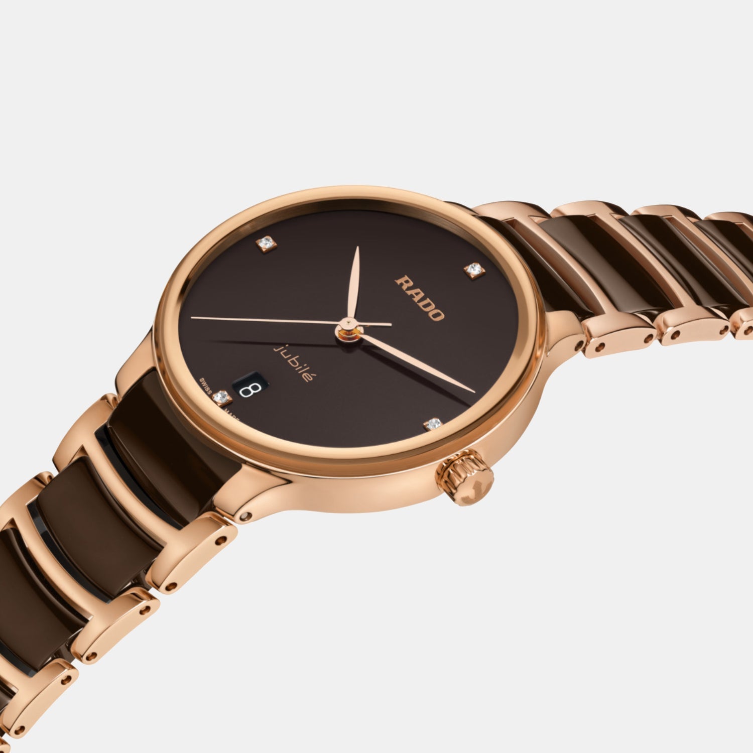 Rado Centrix Women Quartz Brown Dial Analog Ceramic Watch R30038712 - view 2
