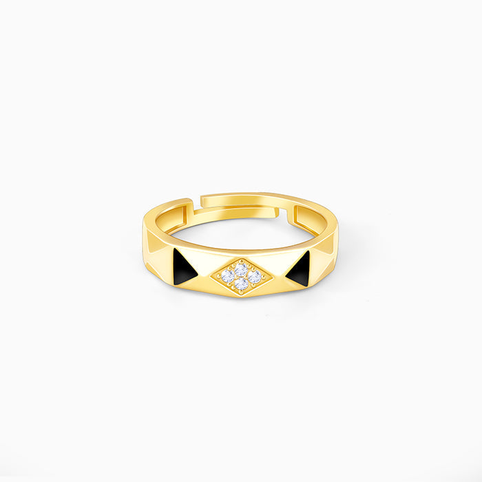 GIVA Jewellery Golden Tri-Facet Ring For Him