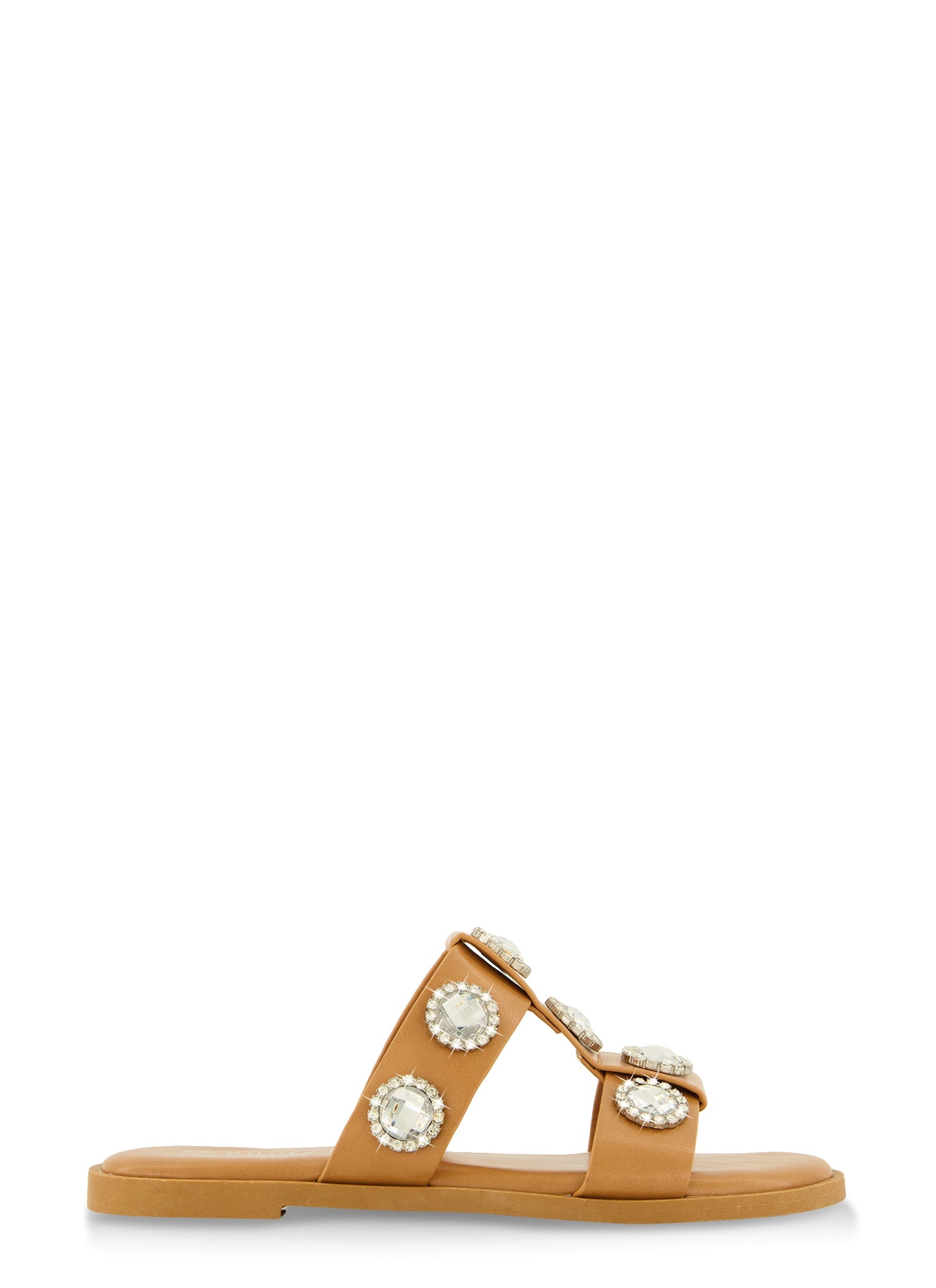 Rainbow Shops Gemstone Embellished Slide Sandals - view 2