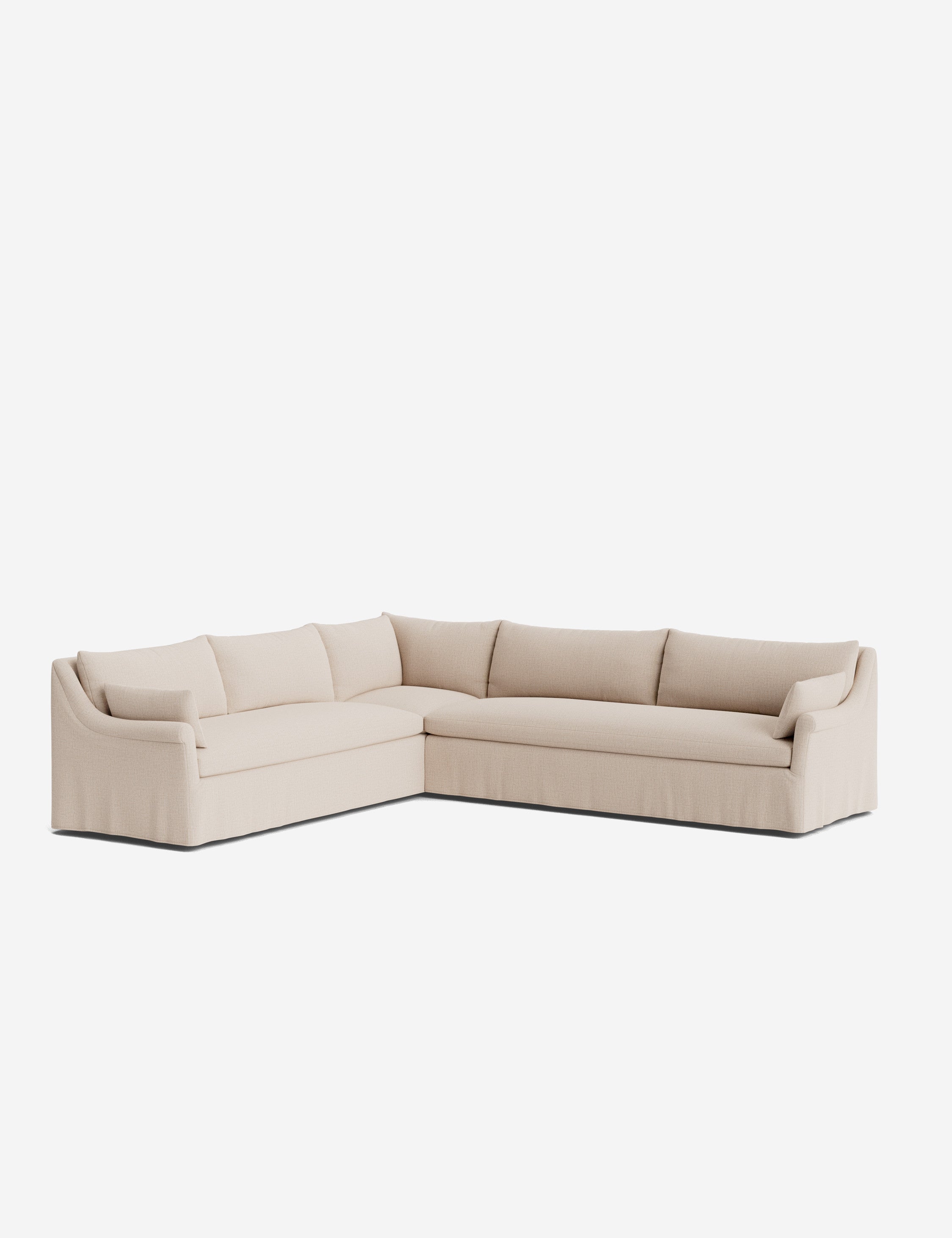 Lulu and Georgia Portola Rolled Arm Slipcover Corner Sectional Sofa - view 90