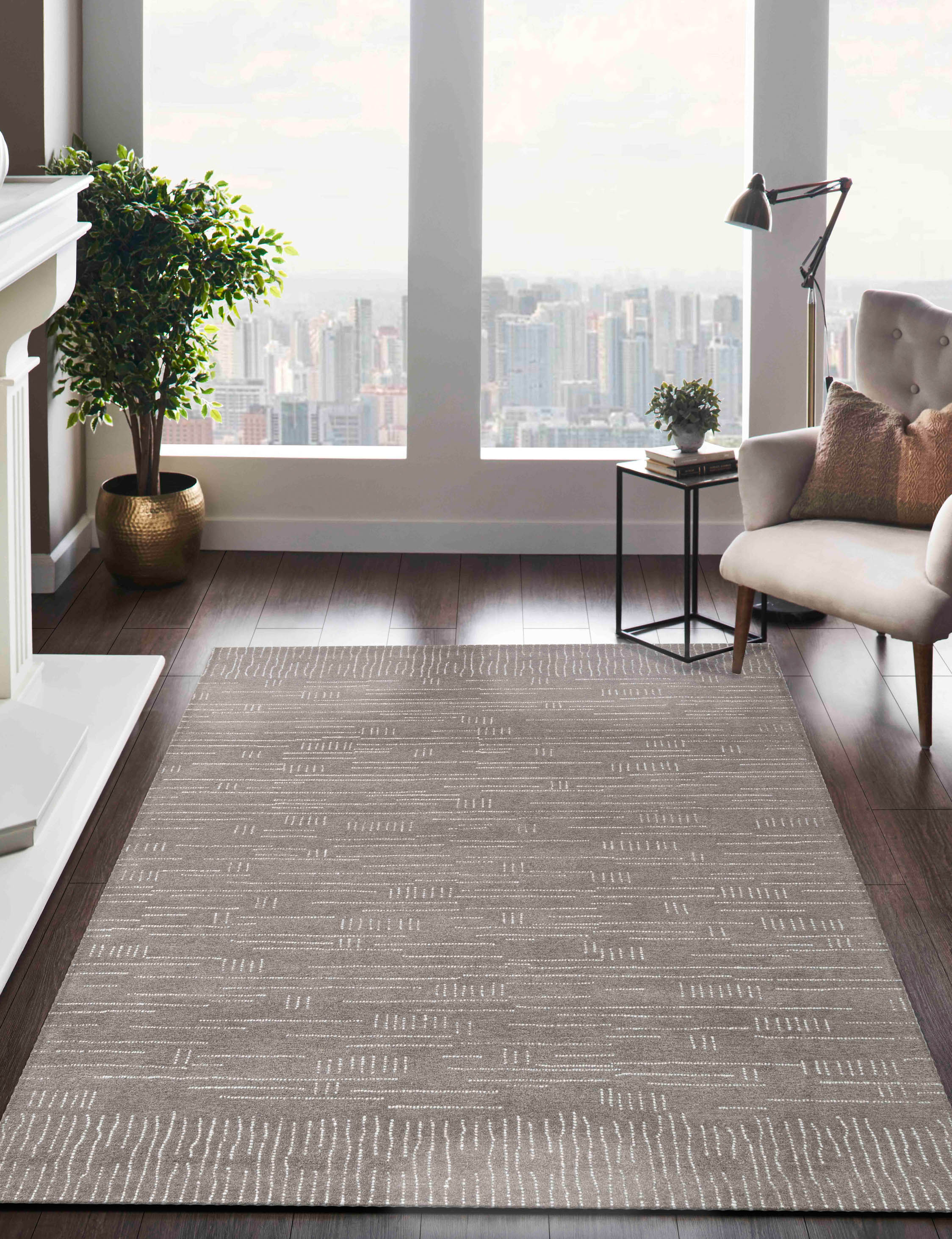 Lulu and Georgia Kanda Hand-Tufted Wool Rug – Coffee - view 2