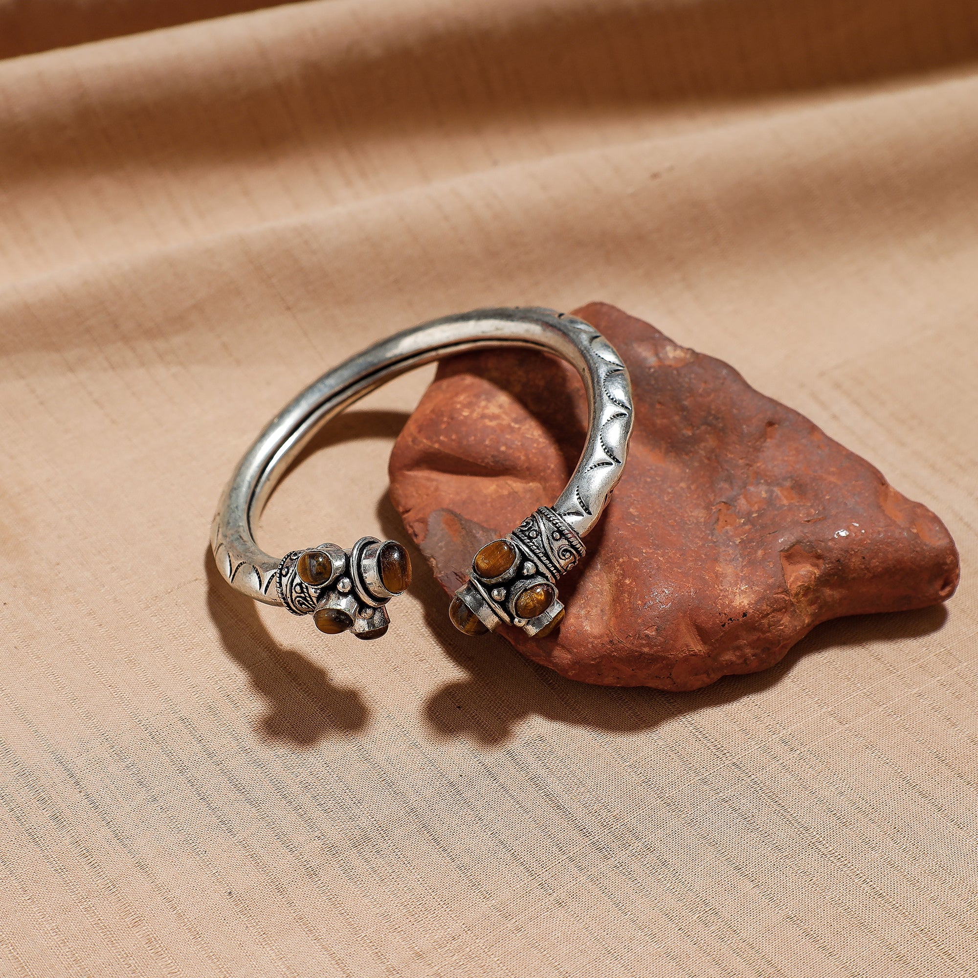 Silver kada bracelet – WHITE RIVER STORIES Antique Finish Oxidised German Silver Kada / Bracelet