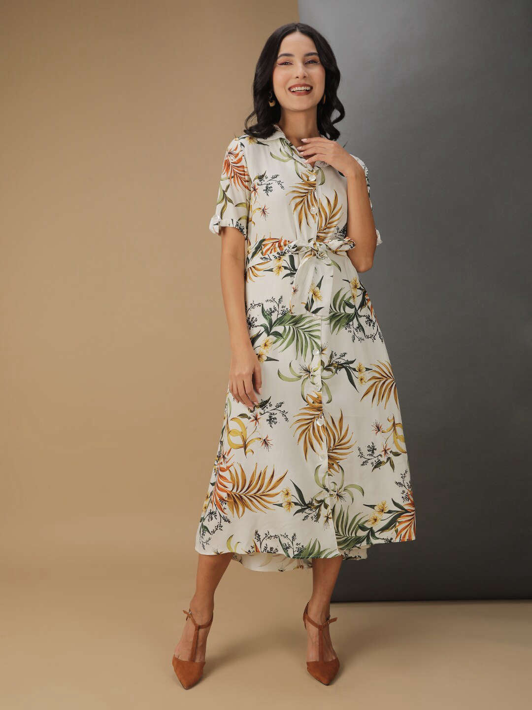 Freehand By The Indian Garage Co Women Tropical Printed Sheath Dress