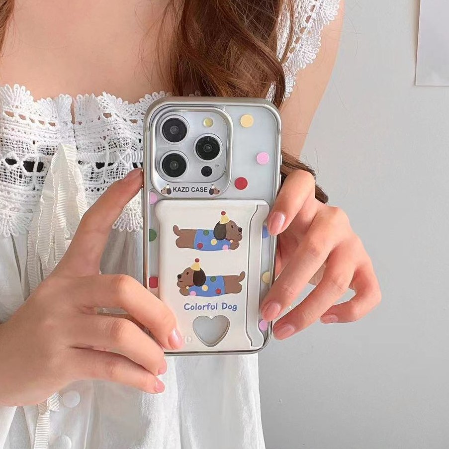 Peeperly Playful Pooch Card Holder Case – No Color