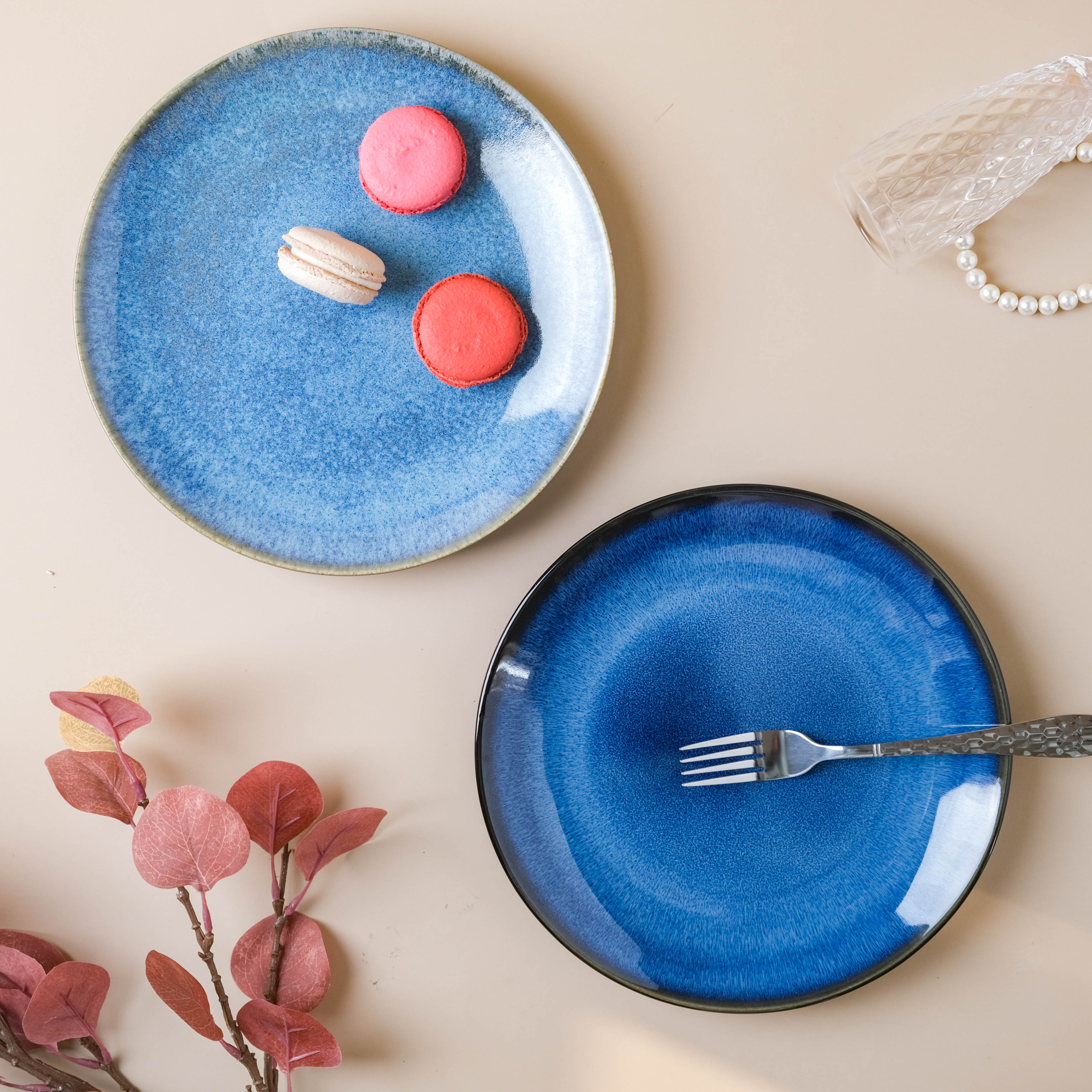 Nestasia Glossy Blue Dinner Plate - view 5