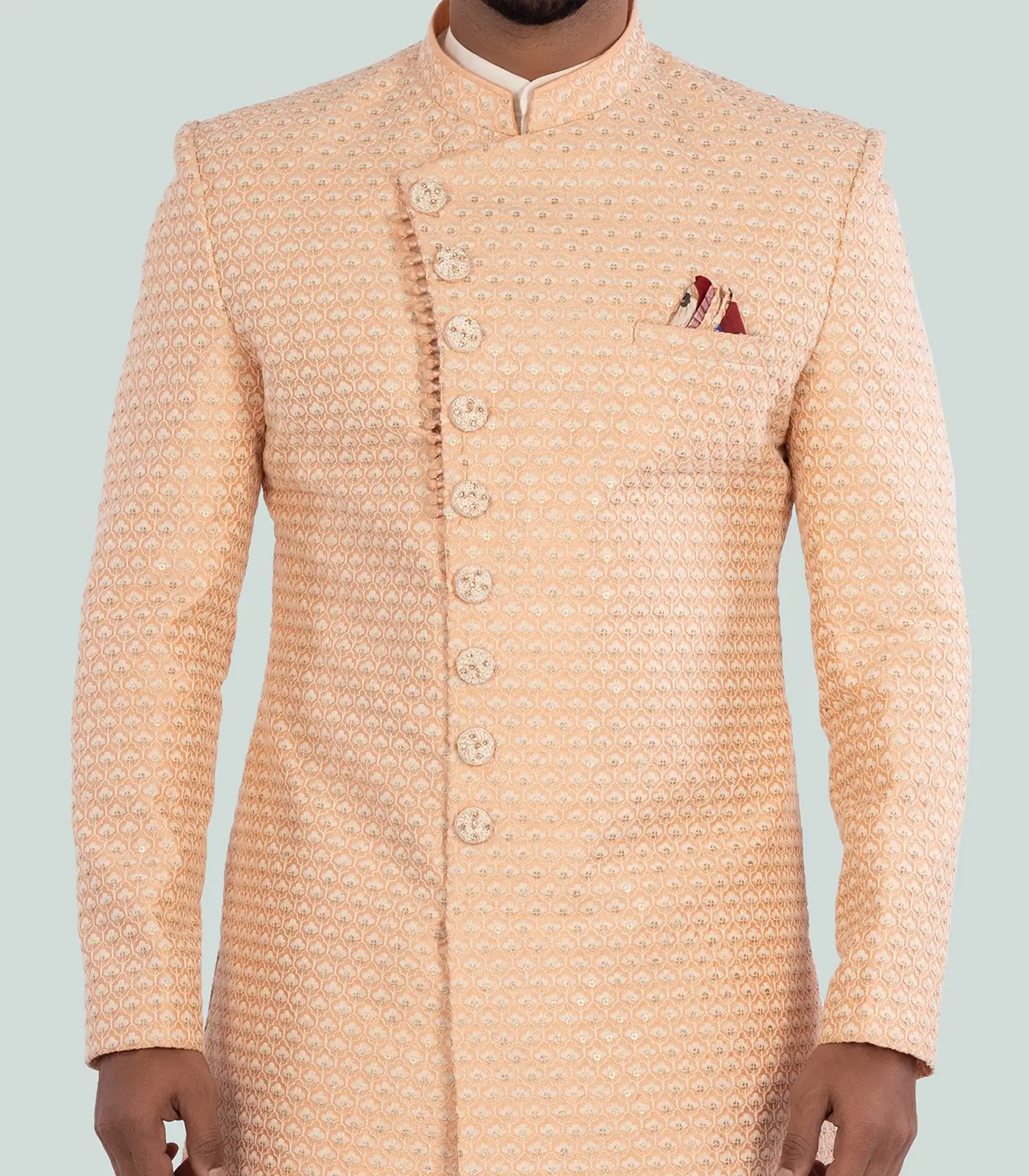 RmKV Peach Indo Western Set-Peach-42 - view 3