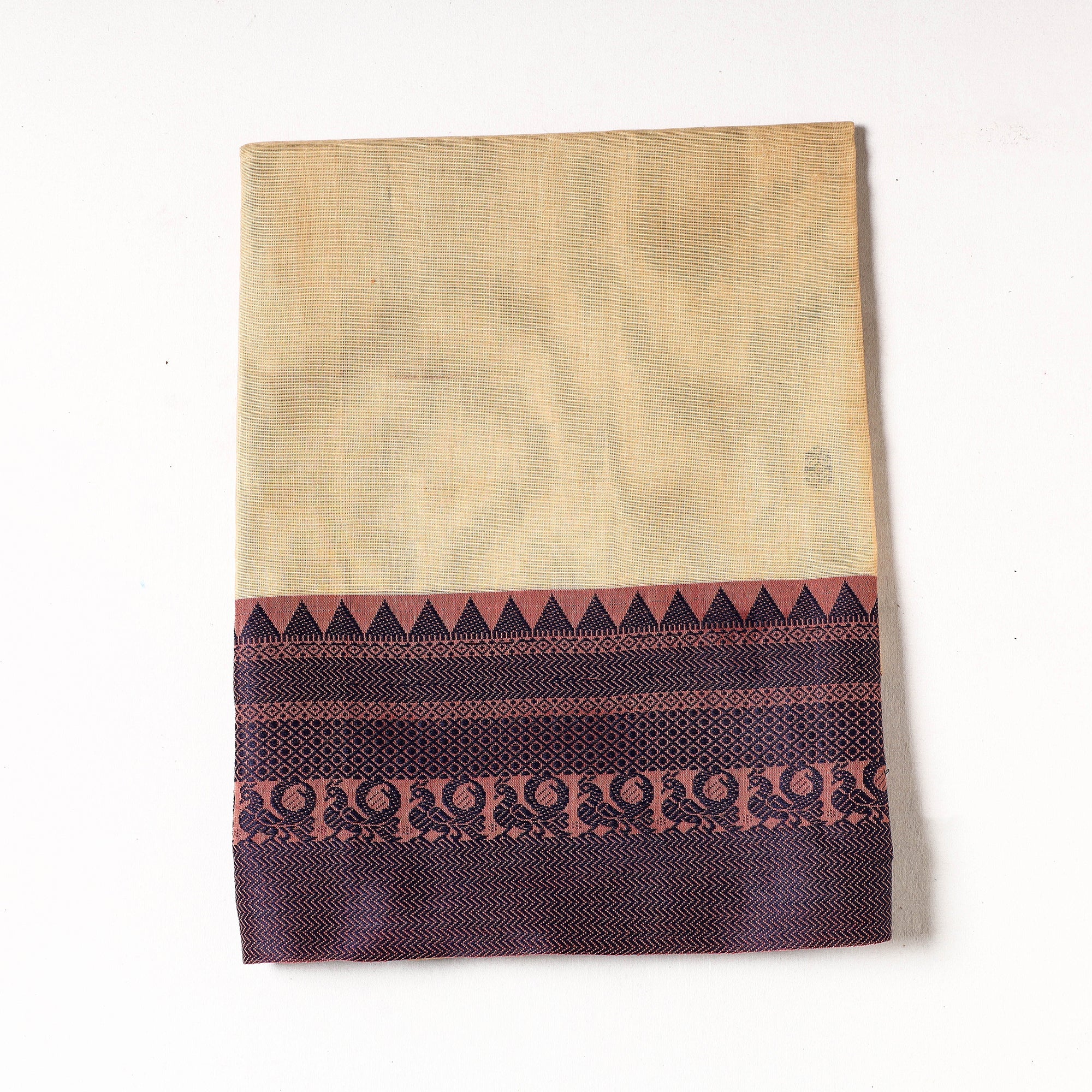 SOUTH KARGHA Beige - Kanchipuram Cotton Precut Fabric (1.45 Meter)