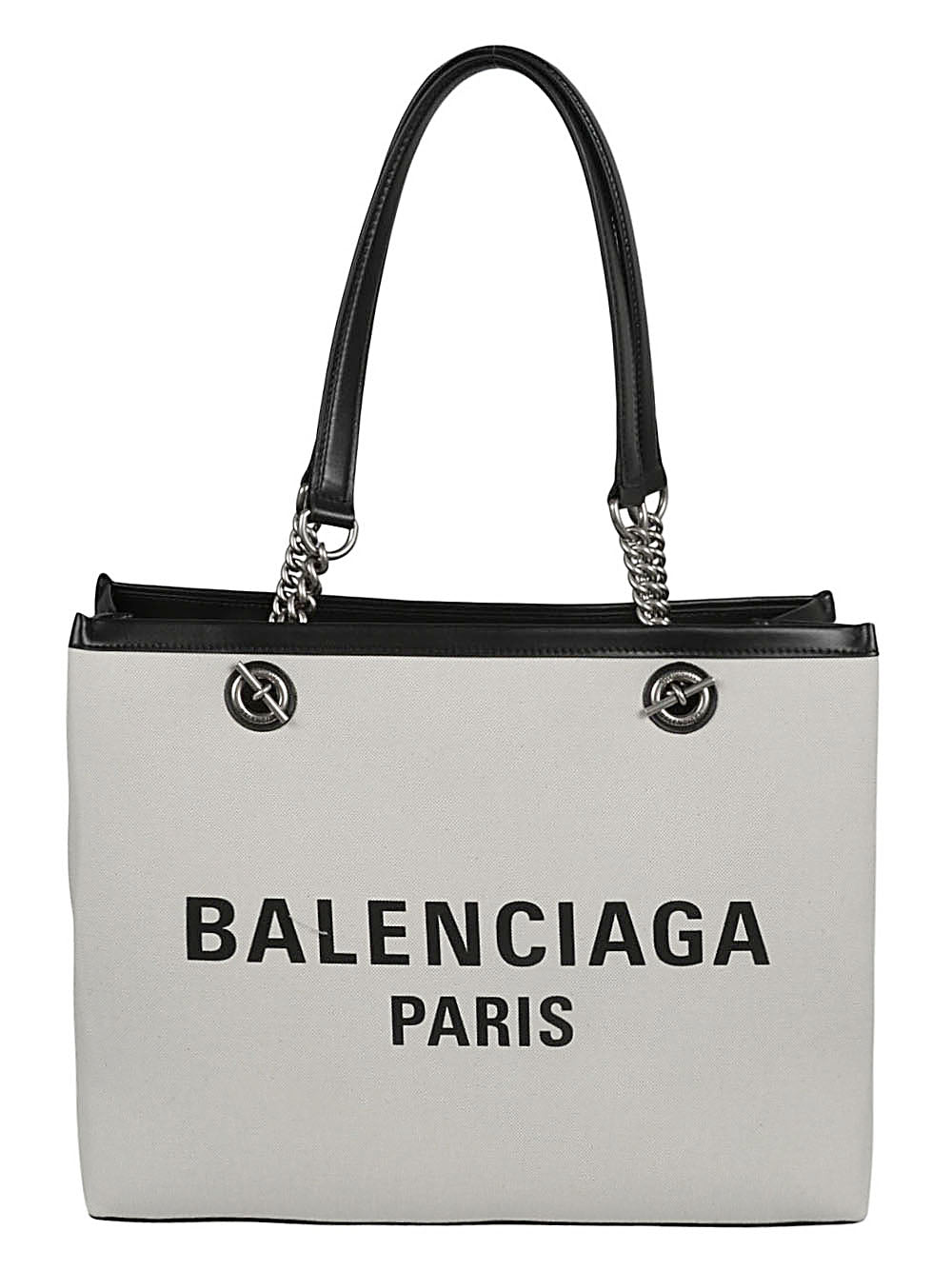 Balenciaga logo print canvas tote bag – Cotton 80% Calfskin 20%
