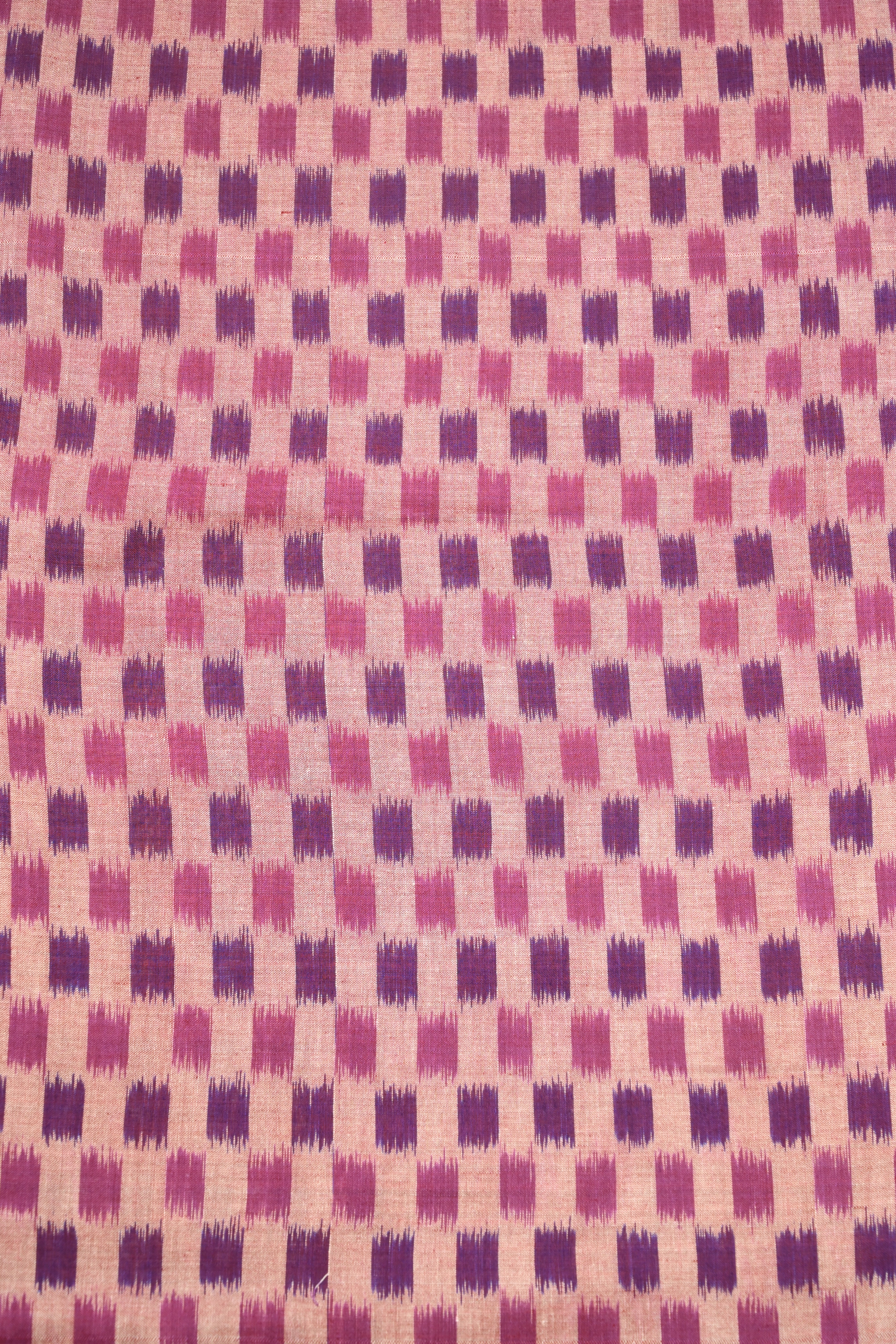 IndianVillèz Cream Purple Sambalpuri ikat Cotton Fabric - view 2