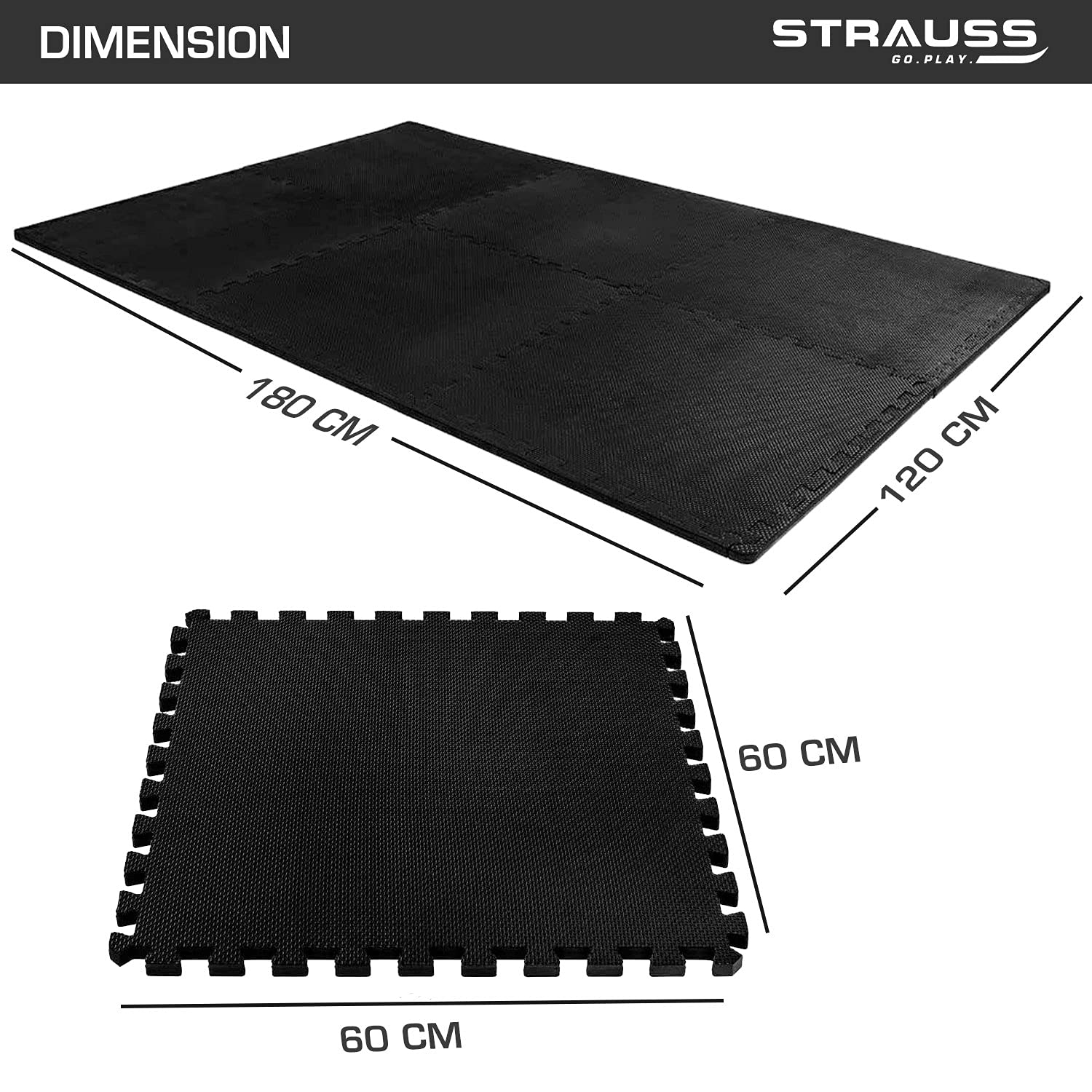 Strauss Sports Strauss Puzzle Exercise Mat Interlocking Tiles - view 2