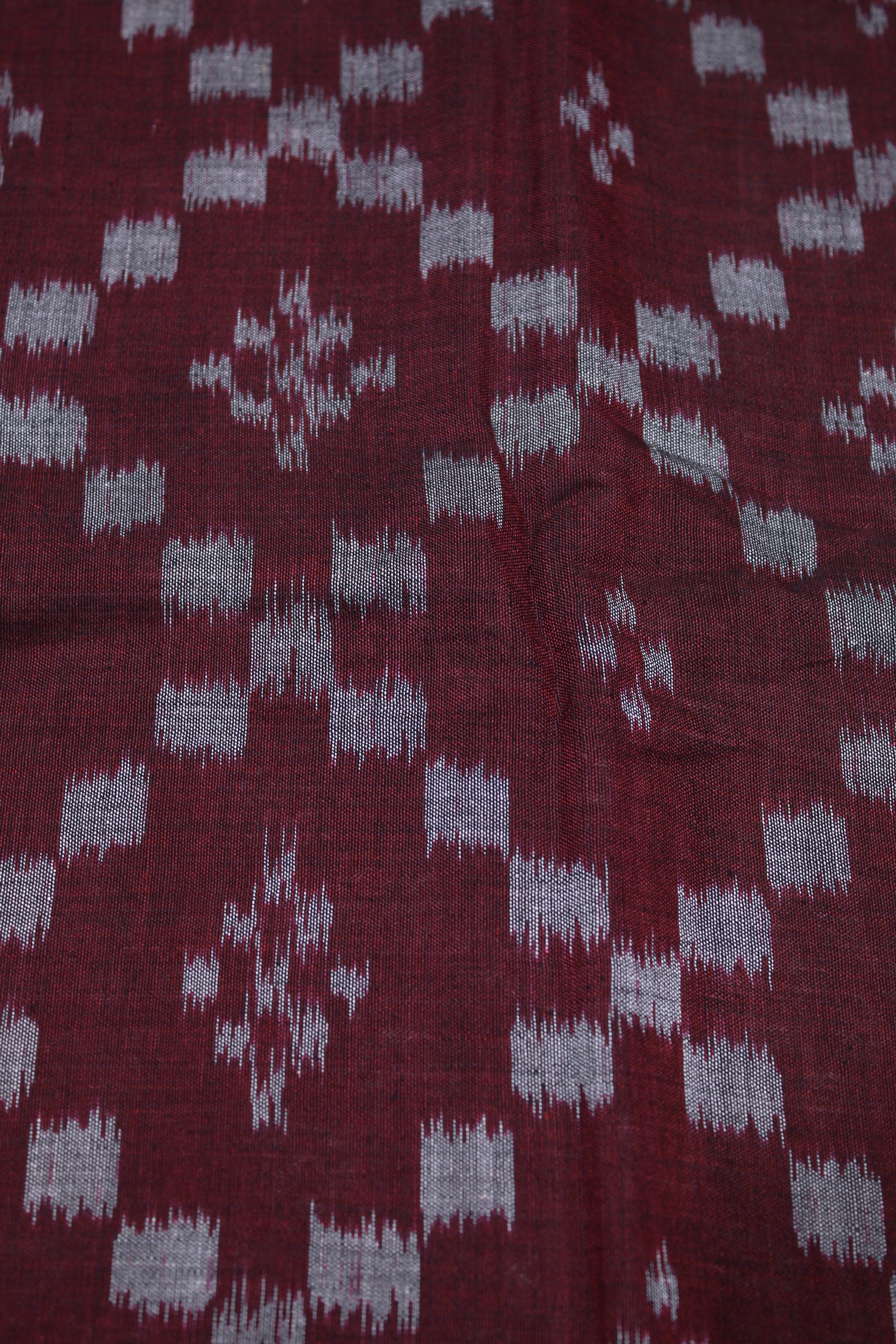 IndianVillèz Magenta Sambalpuri Ikat Cotton Fabric - view 2