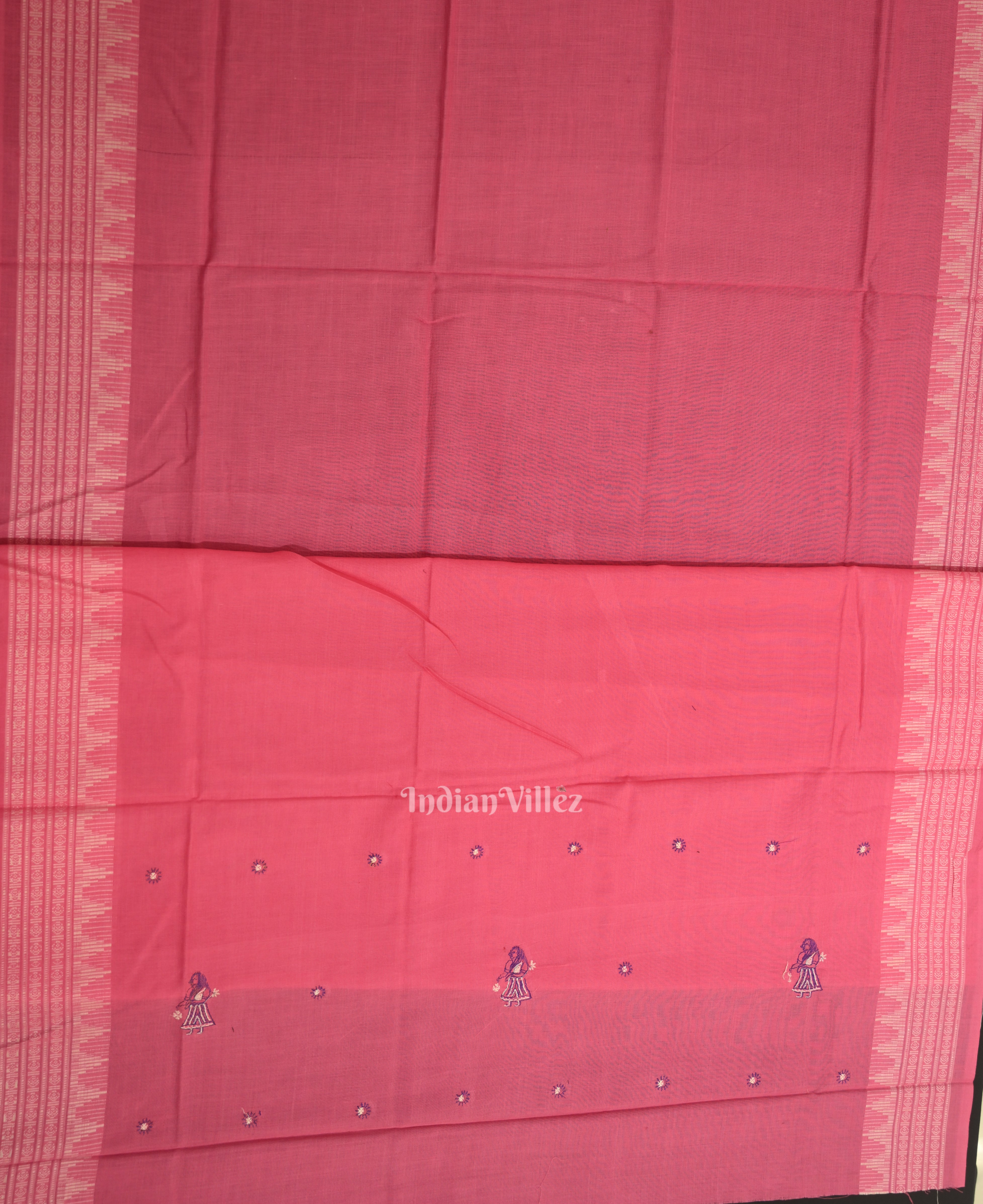 IndianVillèz Navy Blue with Pink Doll Odisha Ikat Sambalpuri Dress Material & Dupatta - view 4