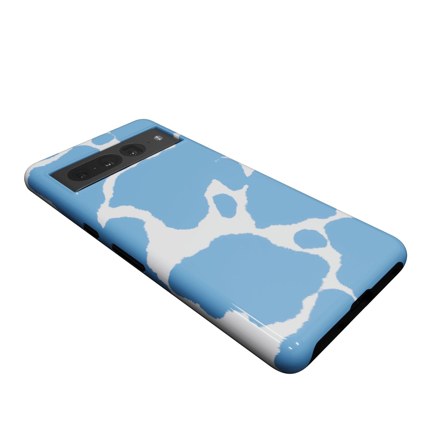 Casetry Current MOOd | Light Blue Cow Print Google Pixel Case - view 11