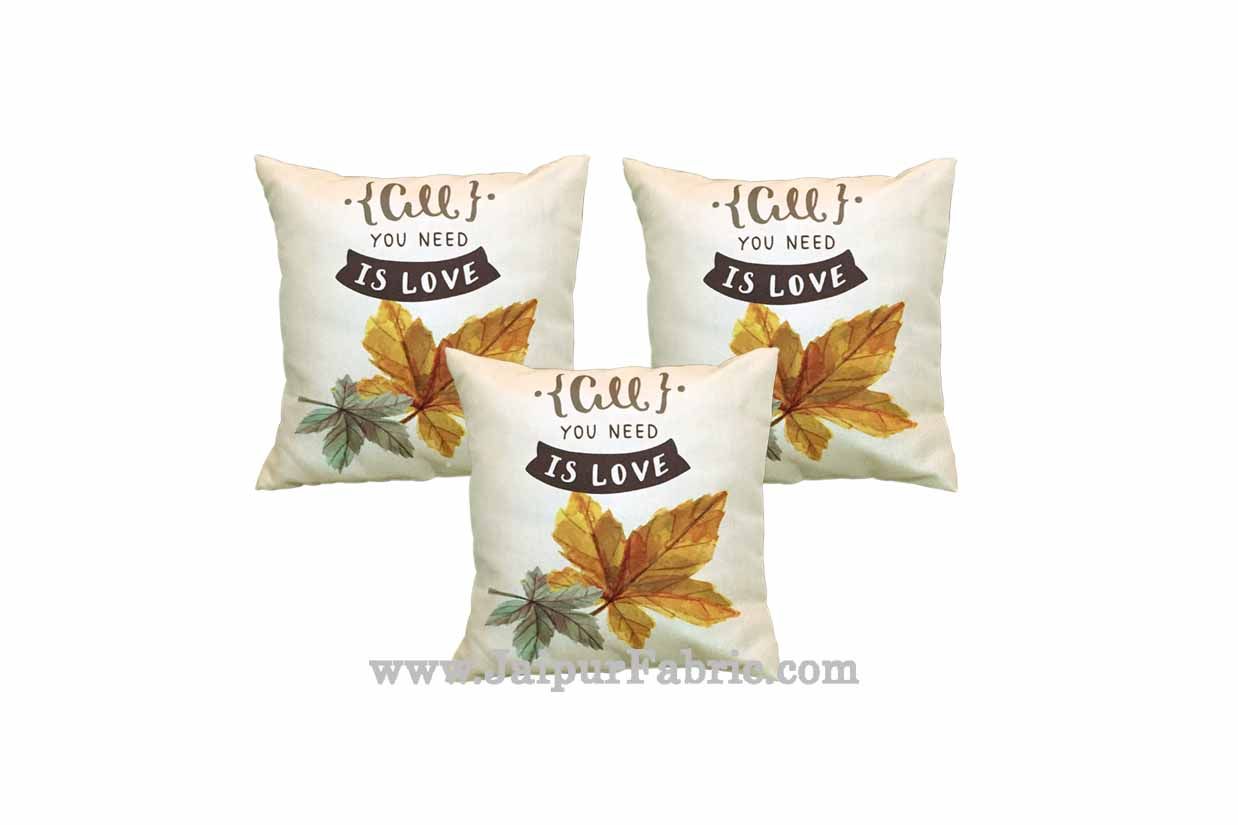 JaipurFabric® Jute Cushion Cover Digital Print All You Need Is Love - view 2