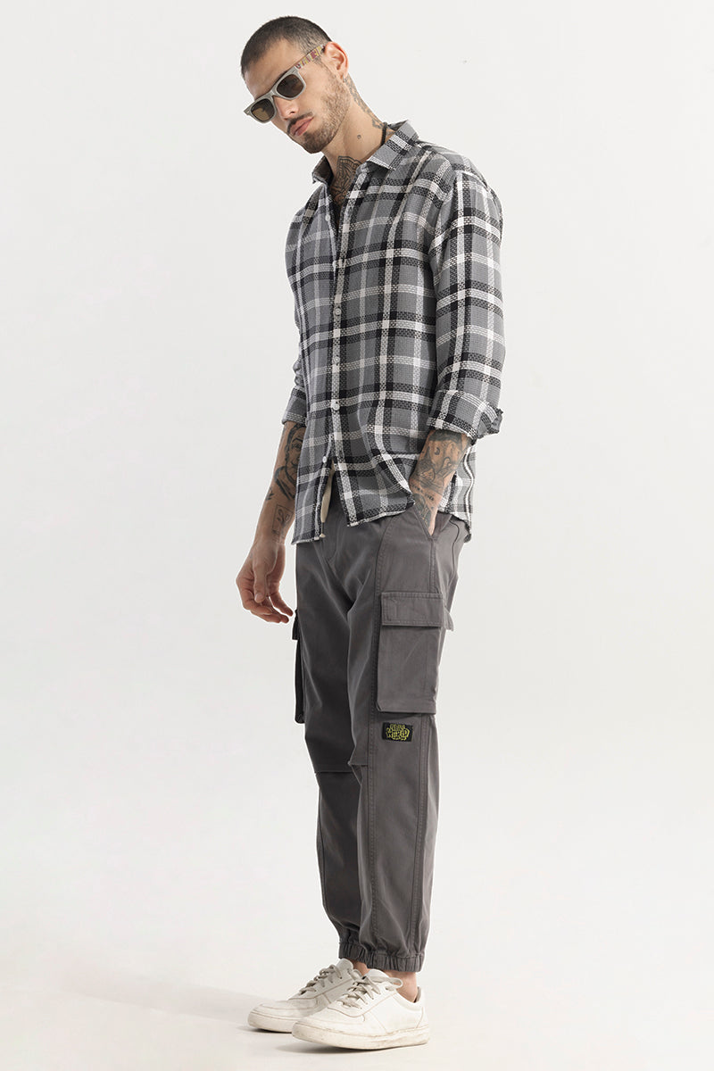 SNITCH Gridline Grey Checks Shirt - view 3